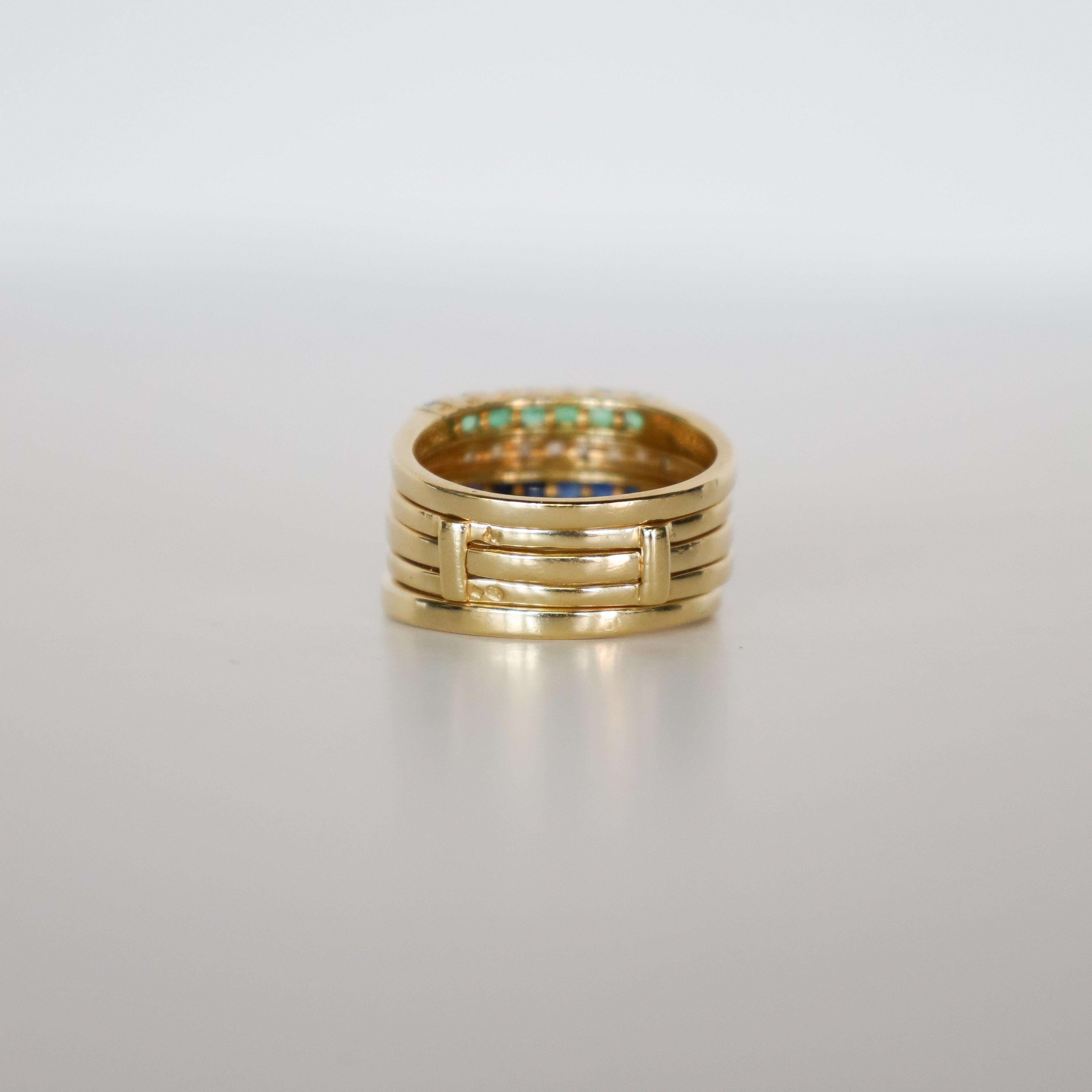 18k Gold Eternity Ring 1.6ct VVSI Wesselton Diamonds Rubies Sapphires Emeralds 1