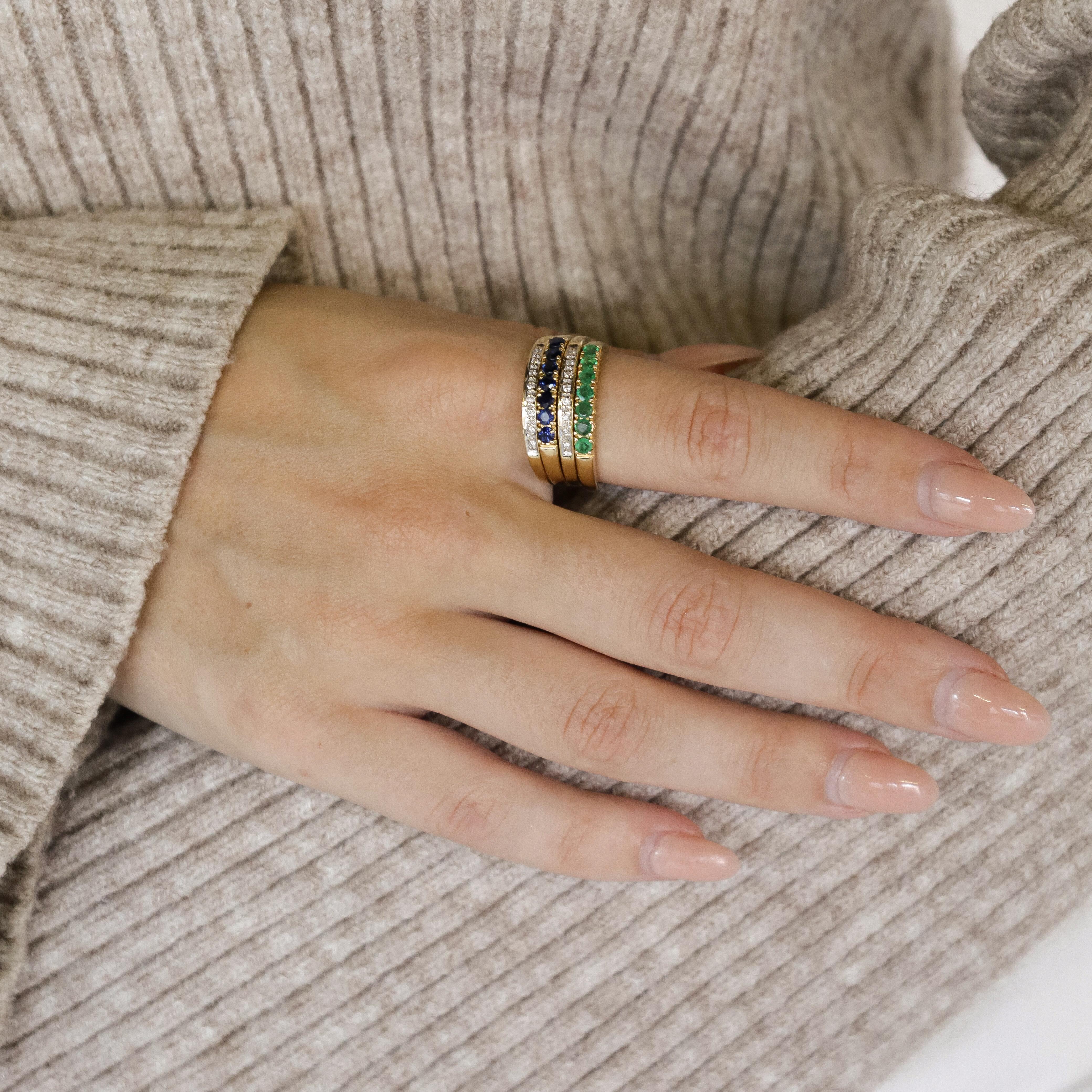 18k Gold Eternity Ring 1.6ct VVSI Wesselton Diamonds Rubies Sapphires Emeralds 4