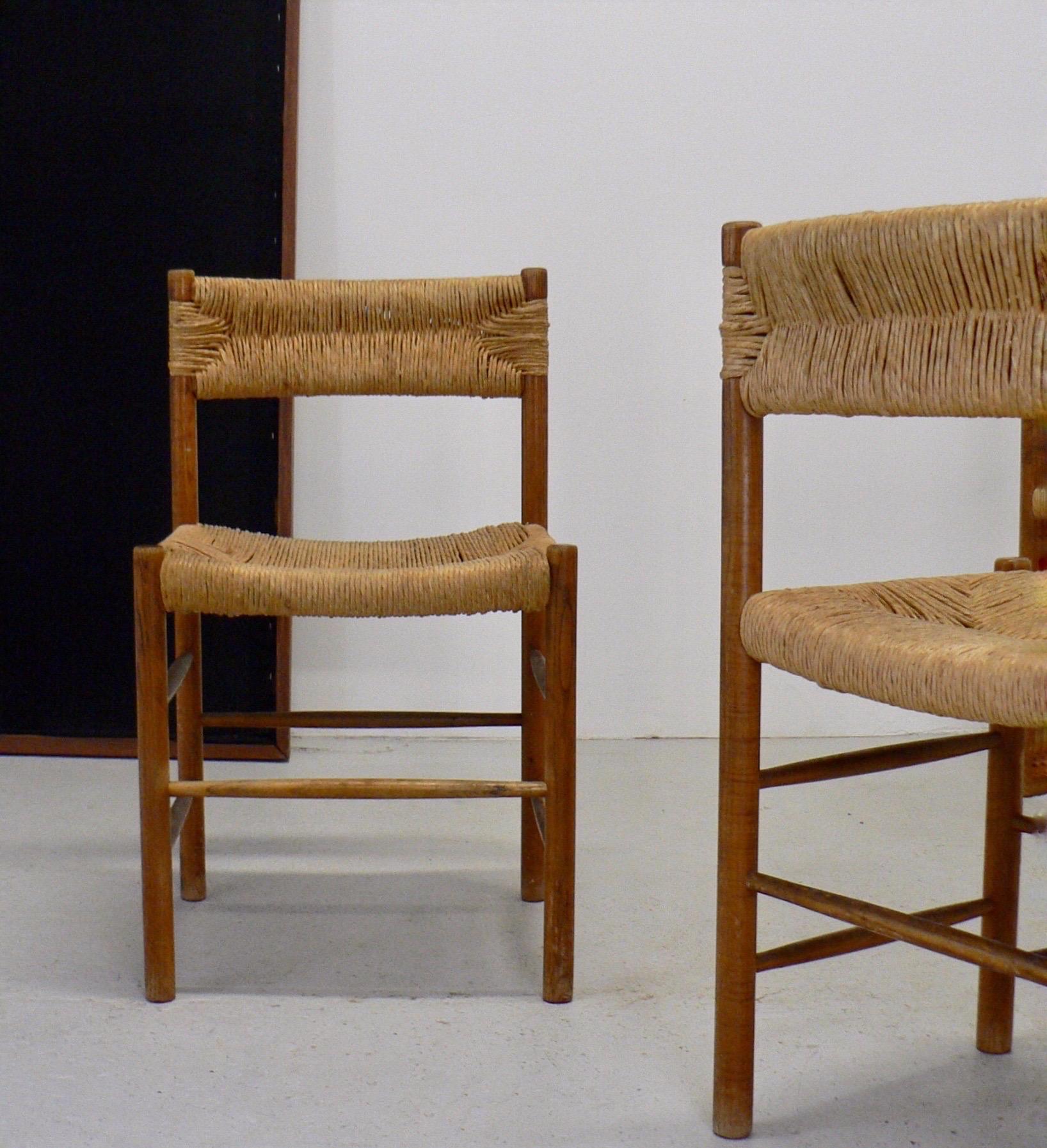 4 Robert Sentou Dordogne Chairs for Charlotte Perriand - 1950 In Fair Condition In SOTTEVILLE-LÈS-ROUEN, FR