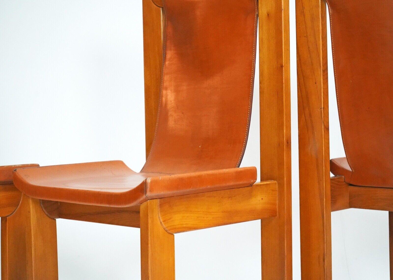 4 Roland Haeusler Leather Dining Chairs 6