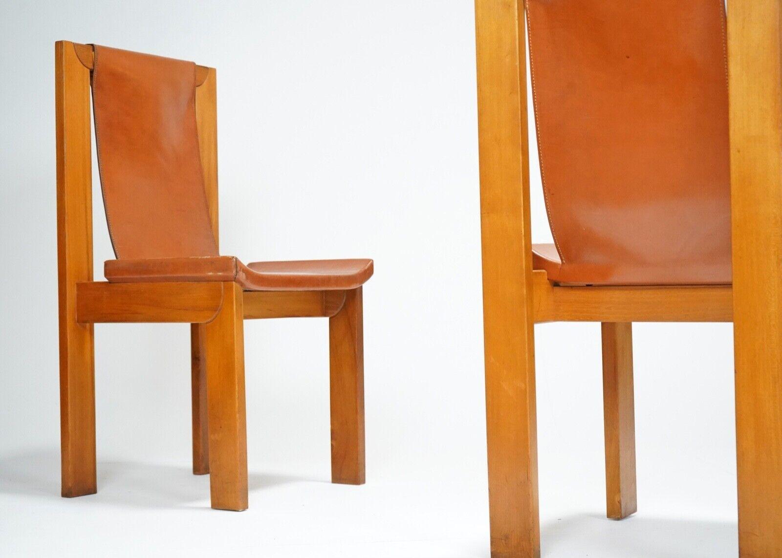 4 Roland Haeusler Leather Dining Chairs 7