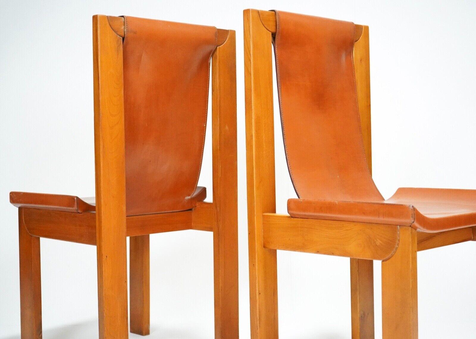 4 Roland Haeusler Leather Dining Chairs 8