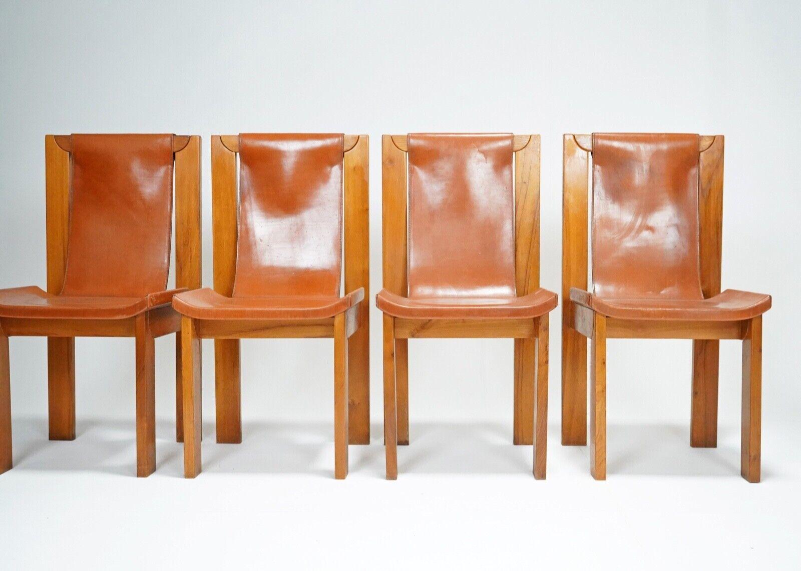 Late 20th Century 4 Roland Haeusler Leather Dining Chairs