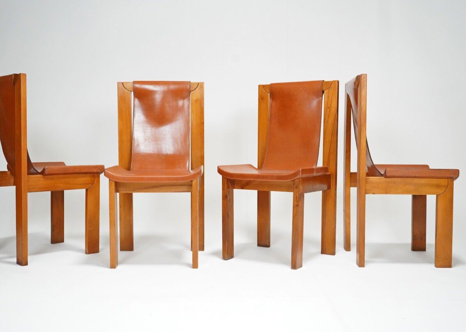 4 Roland Haeusler Leather Dining Chairs 1