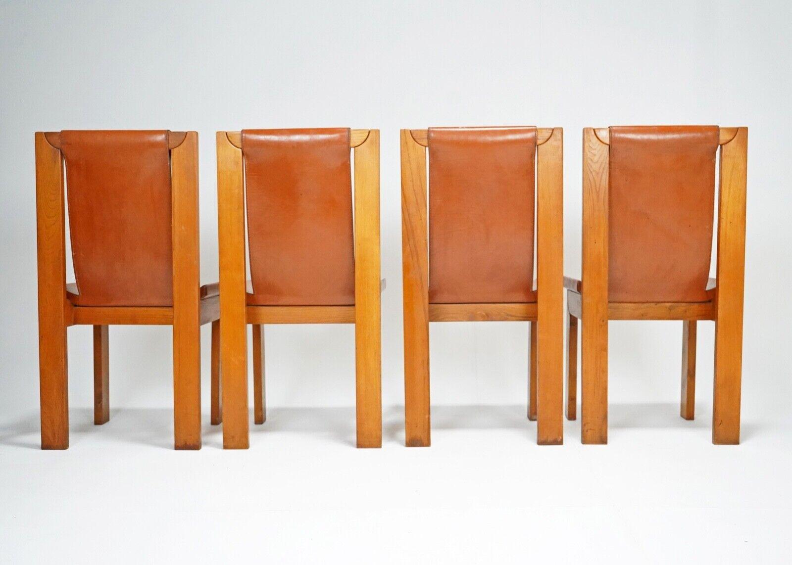 4 Roland Haeusler Leather Dining Chairs 2