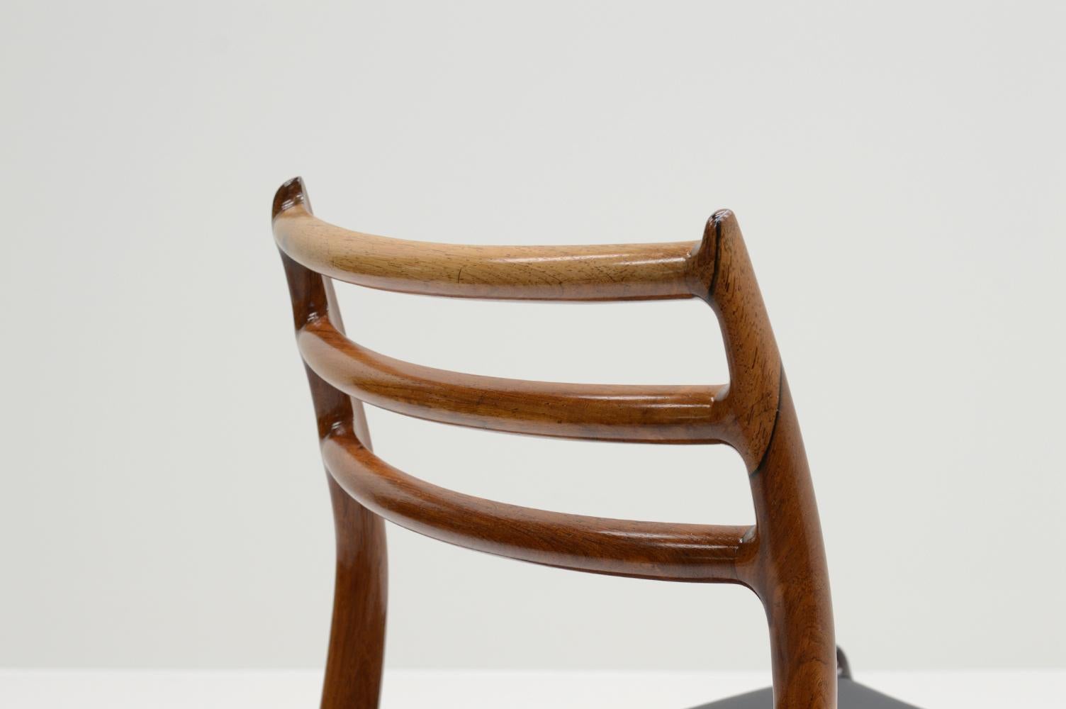 Danish 4 Rosewood 78 Chairs by Niels Møller for J.L. Møllers Møbelfabrik, Denmark 1962 For Sale