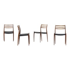 4 Rosewood 78 Chairs by Niels Møller for J.L. Møllers Møbelfabrik, Denmark 1962