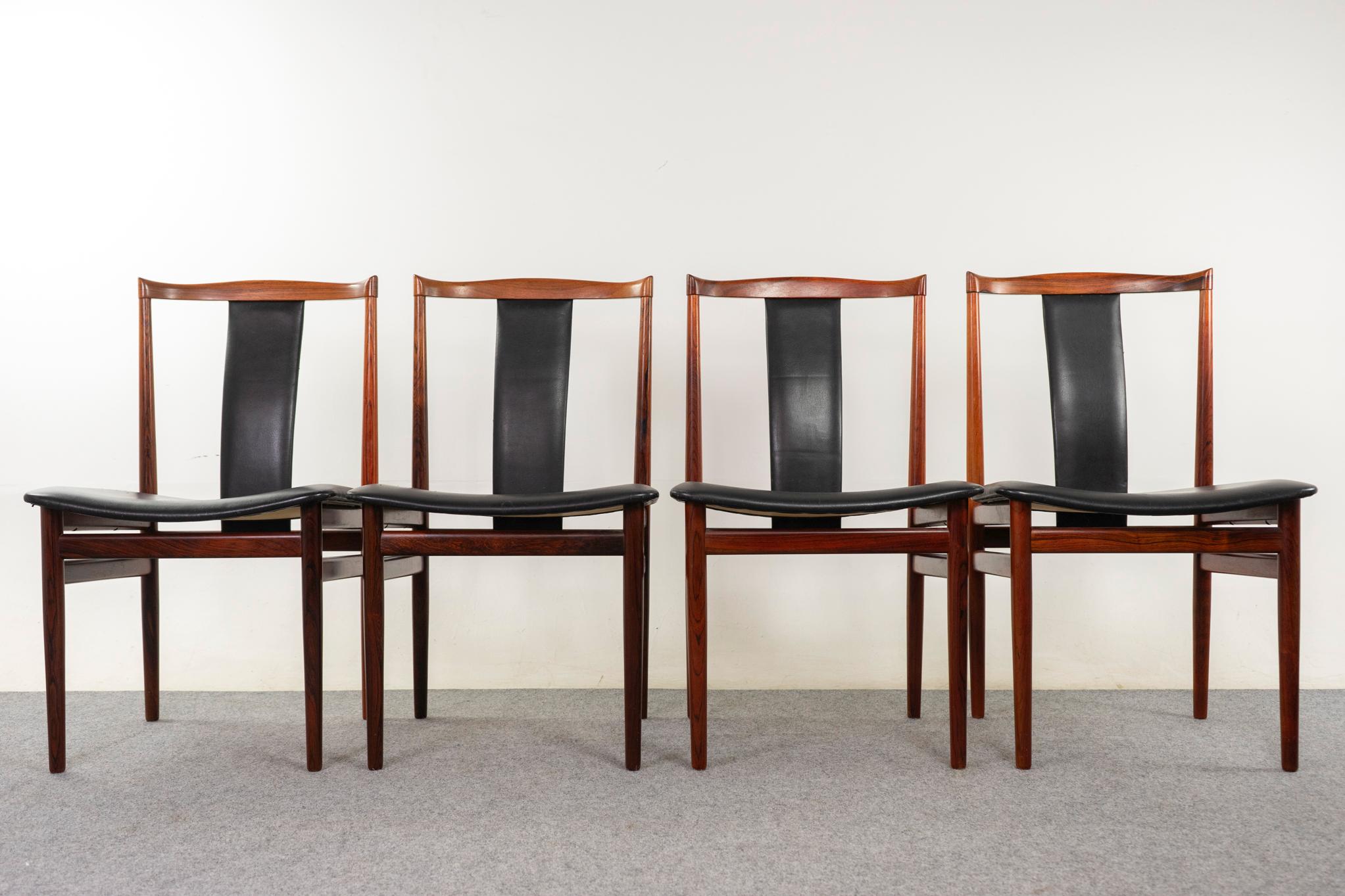 4 chaises de salle à manger en bois de rose par Erling Torvits en vente 3