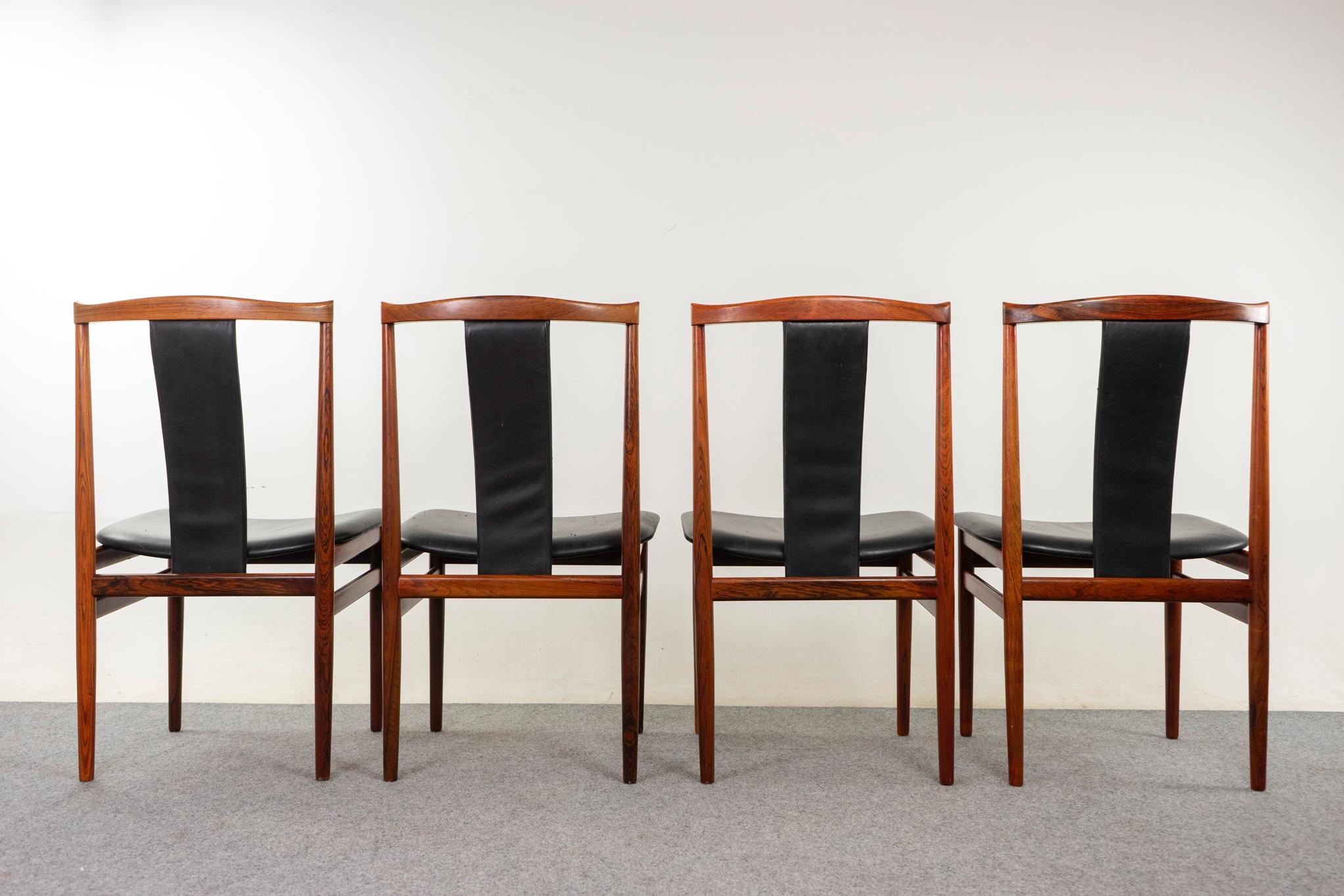 4 chaises de salle à manger en bois de rose par Erling Torvits en vente 4