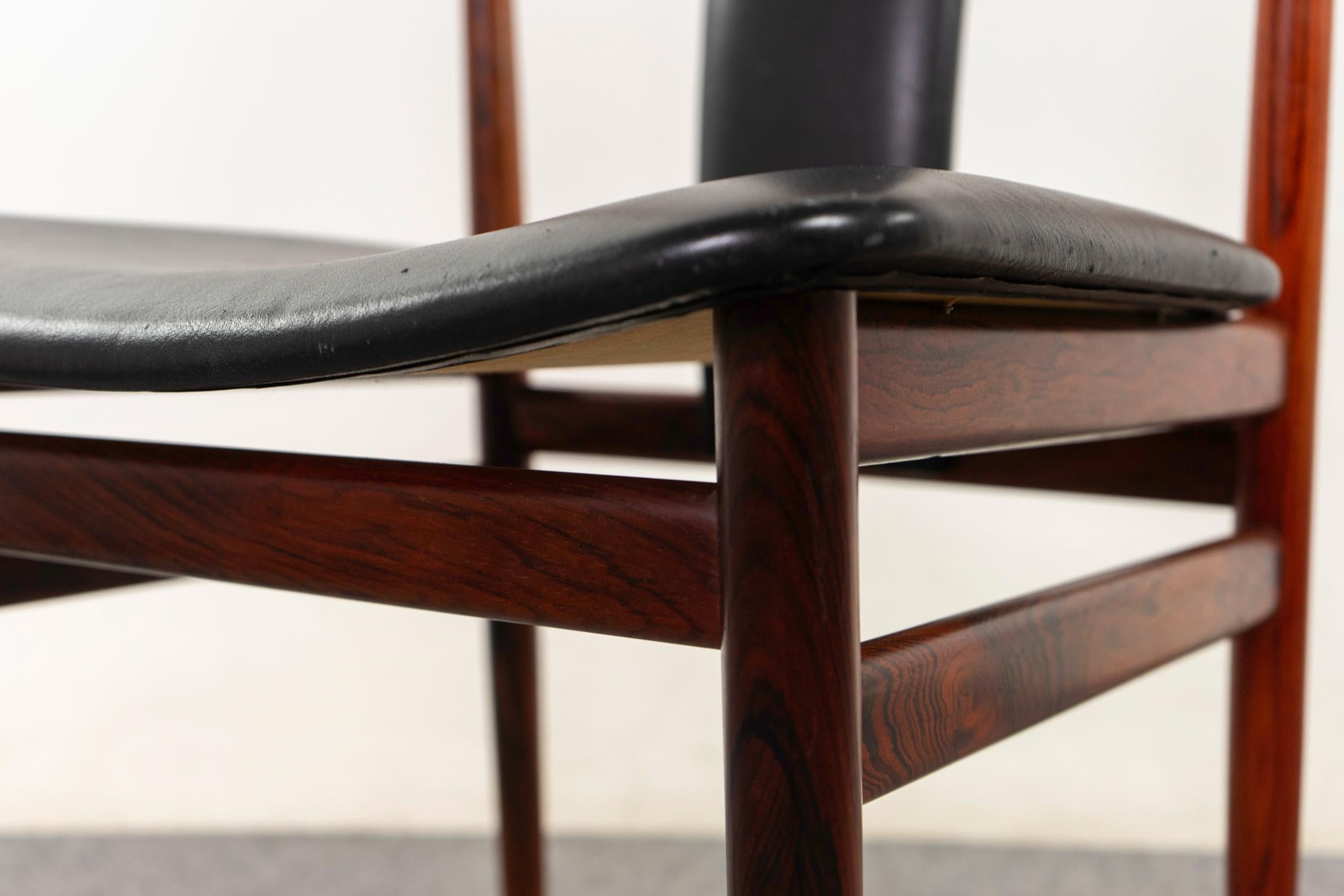 Danois 4 chaises de salle à manger en bois de rose par Erling Torvits en vente