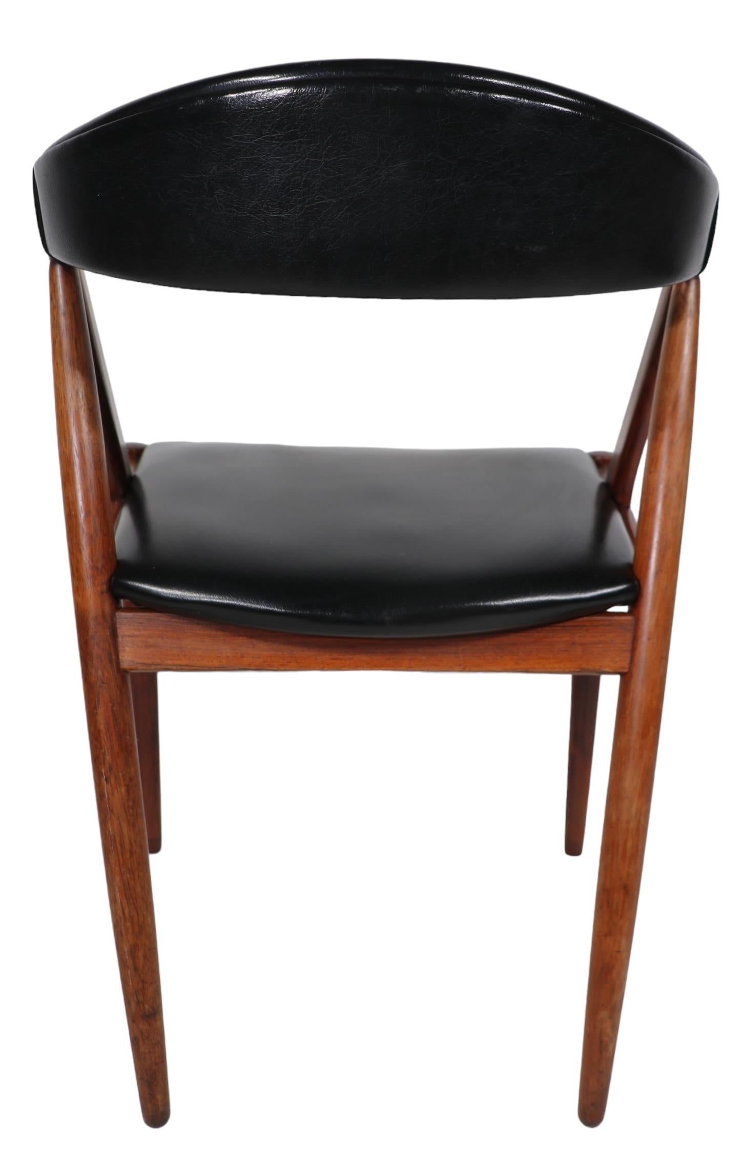  4 chaises de salle à manger danoises modernes du milieu du siècle dernier modèle 31 de Kai Kristiansen  en vente 10