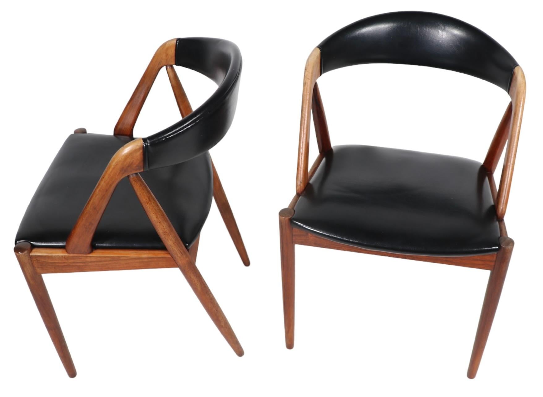  4 Rosewood Model 31 Danish Mid Century Modern Dining Chairs by Kai Kristiansen  For Sale 14