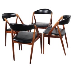 4 Rosewood Model 31 Danish Mid Century Modern Dining Chairs by Kai Kristiansen 