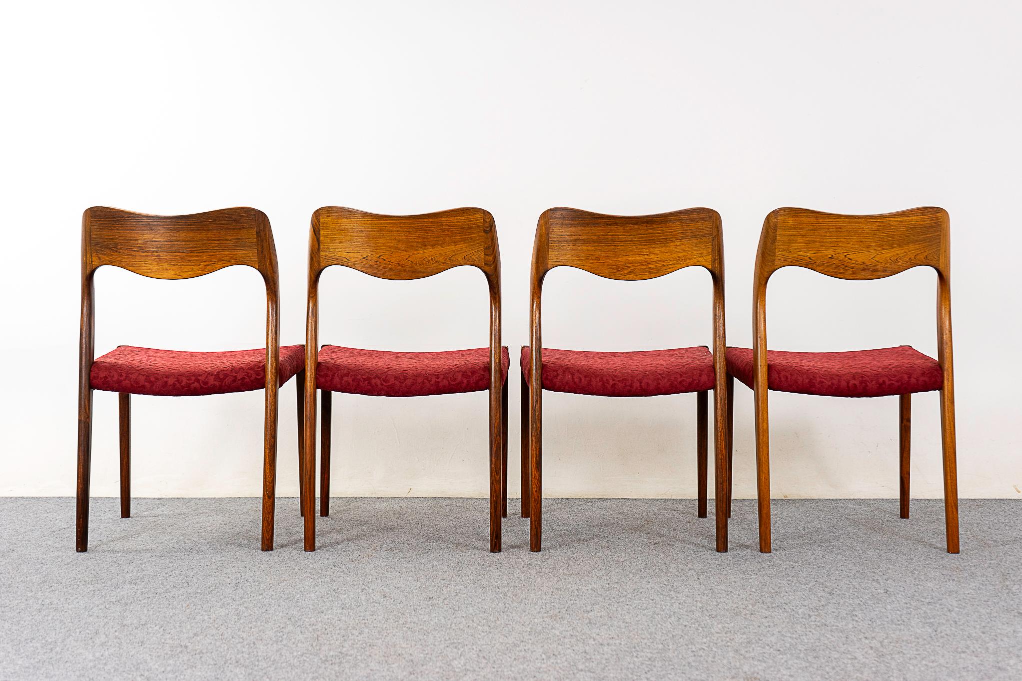 4 Rosewood Model 71 Dining Chairs by Niels Otto Moller 5