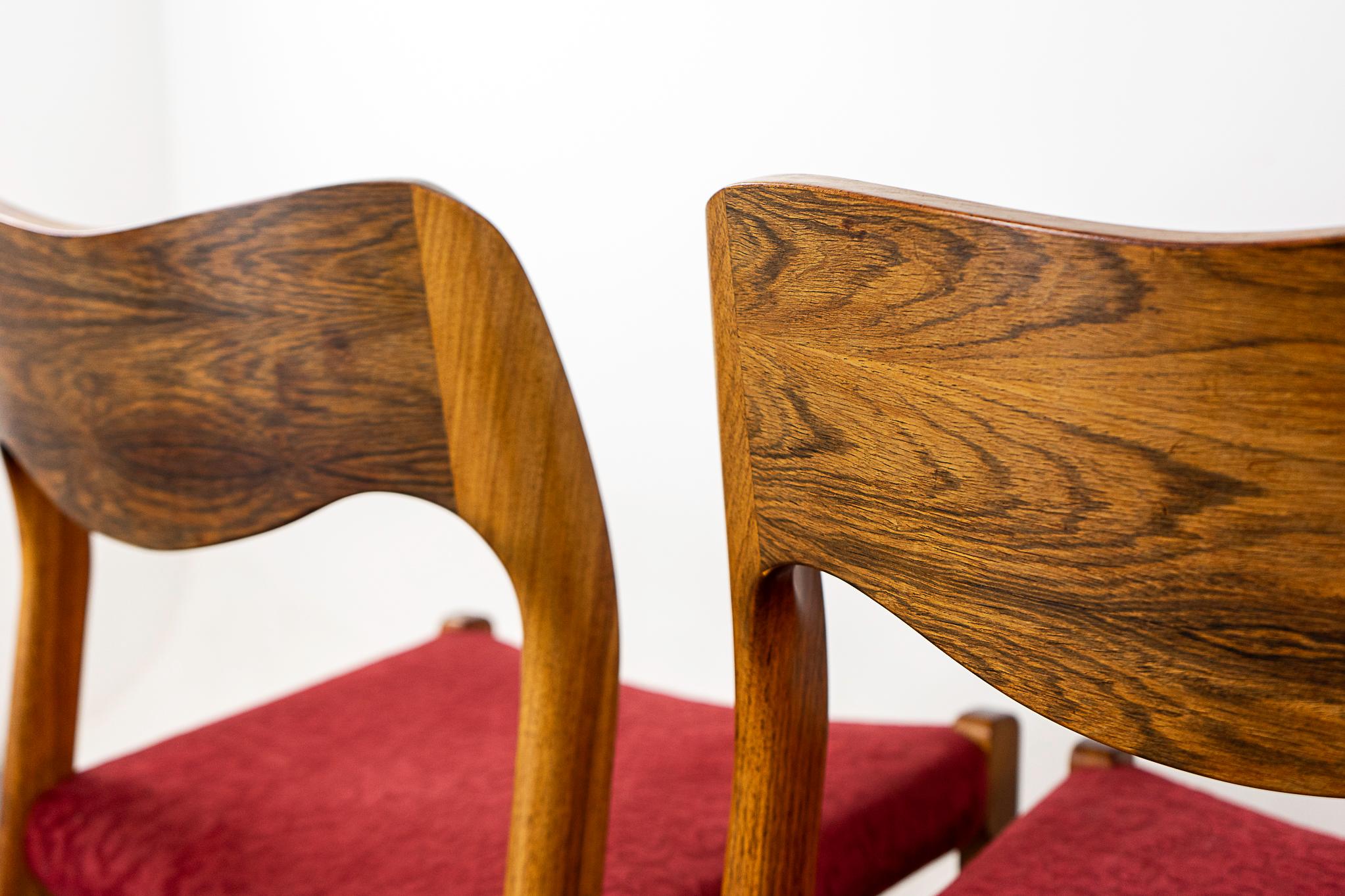 4 Rosewood Model 71 Dining Chairs by Niels Otto Moller For Sale 7