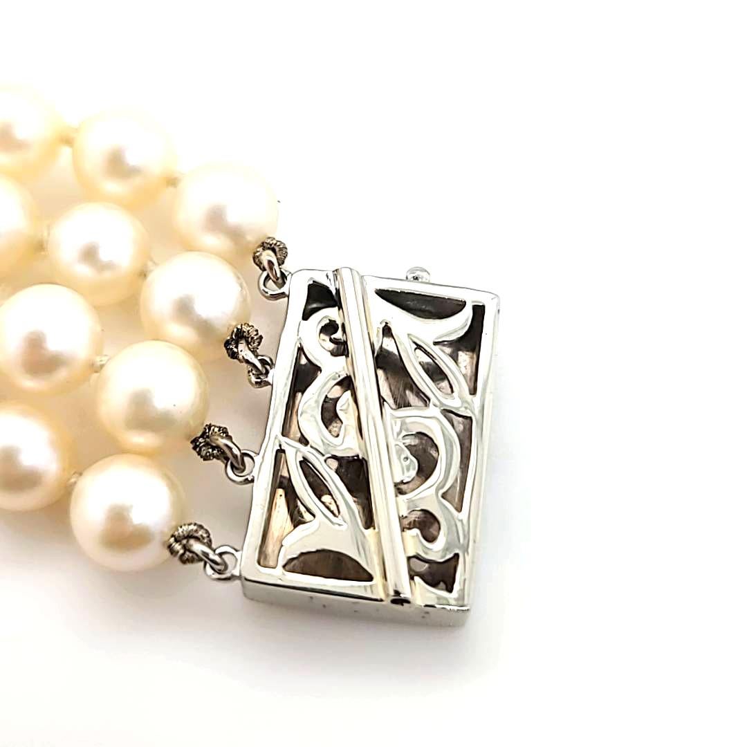 Bracelet de perles et de diamants à 4 rangs  en vente 2