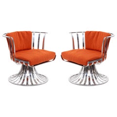 4 Russell Woodard Polished Aluminum Lounge Chairs