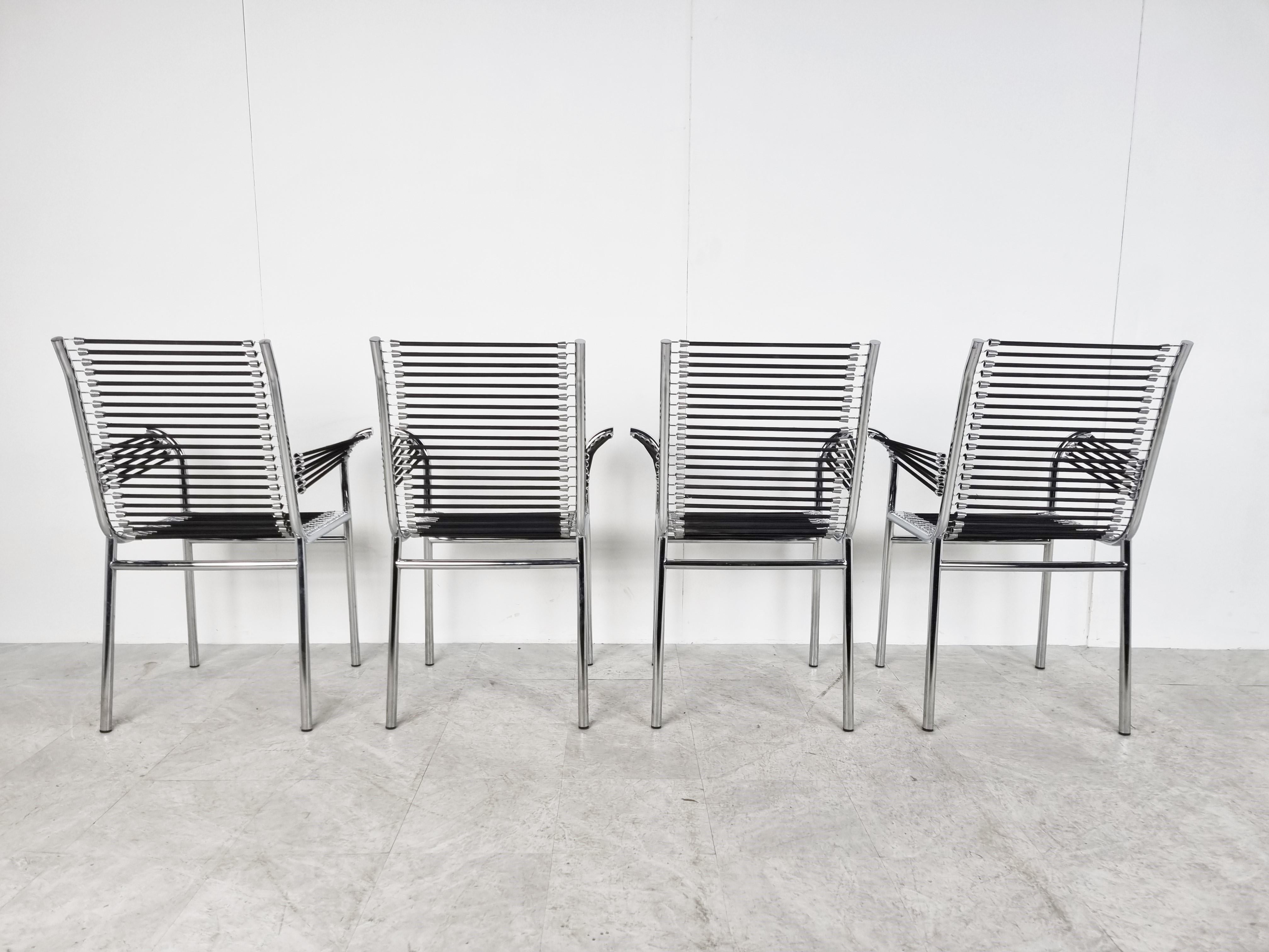 4 Sandow Dining Chairs by Rene Herbst, 1980s 3