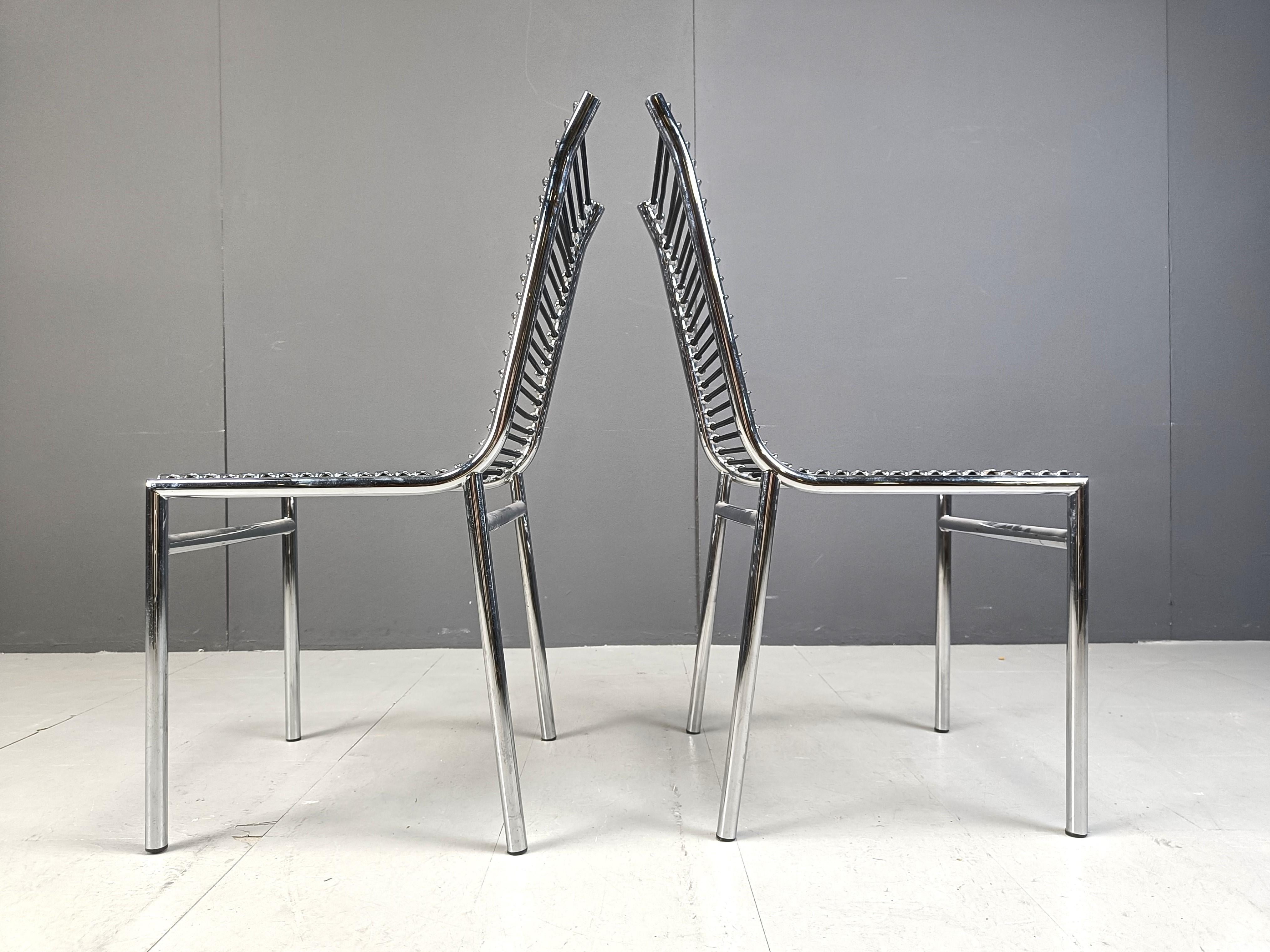 4 Sandow dining chairs by rene Herbst, 1980s 3