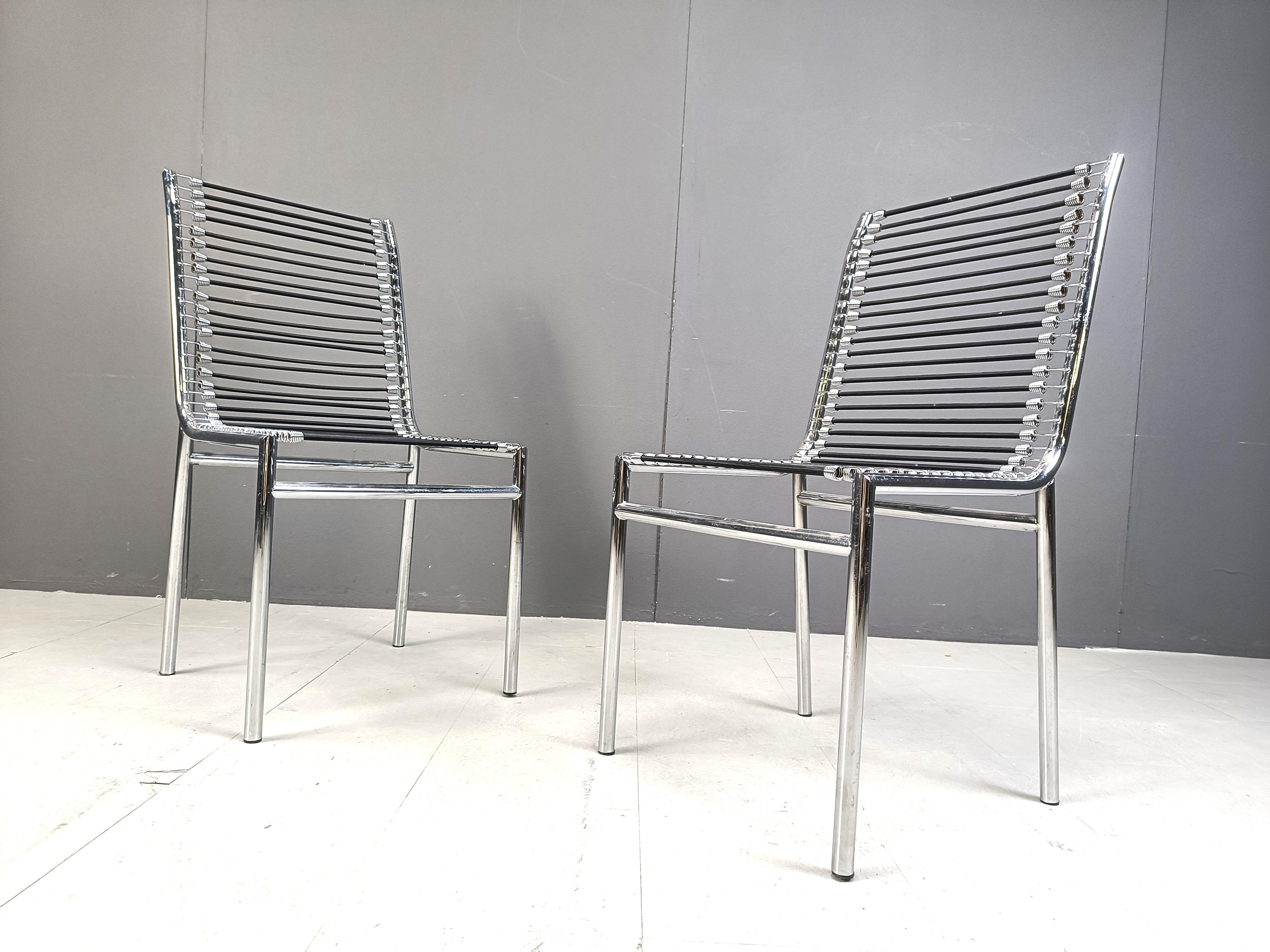 4 Sandow dining chairs by rene Herbst, 1980s 1