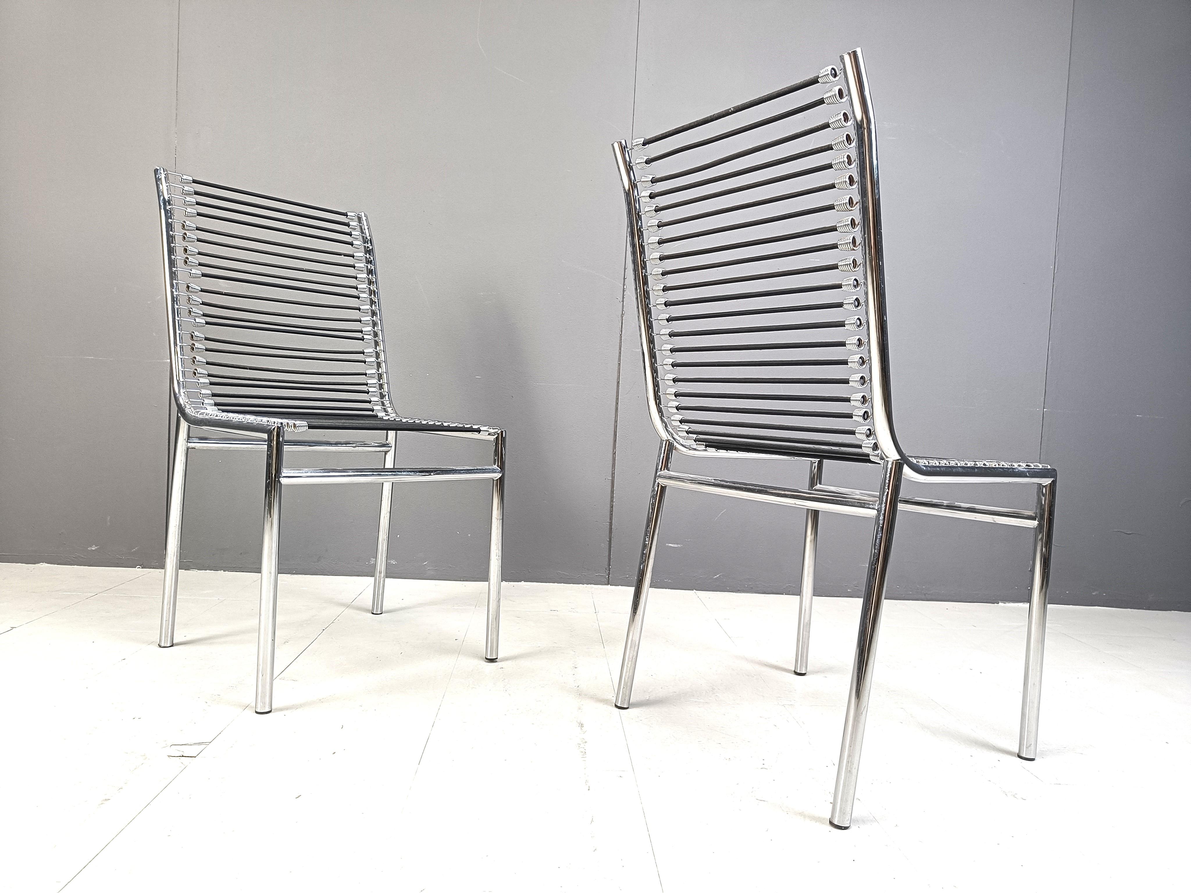 4 Sandow dining chairs by rene Herbst, 1980s 2