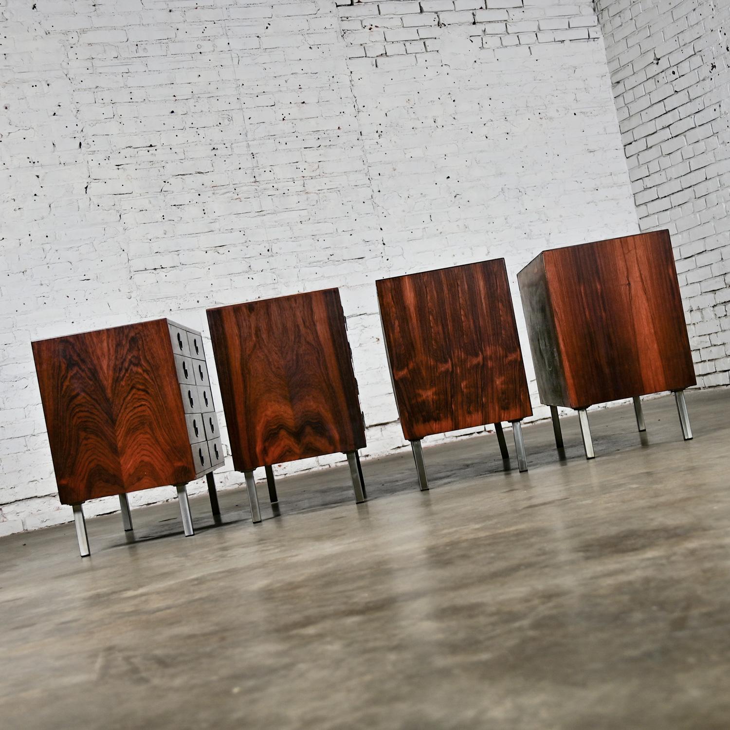 Metal 4 Scandinavian Modern Rosewood Cabinets by Rud Thygesen & Johnny Sorensen for HG For Sale