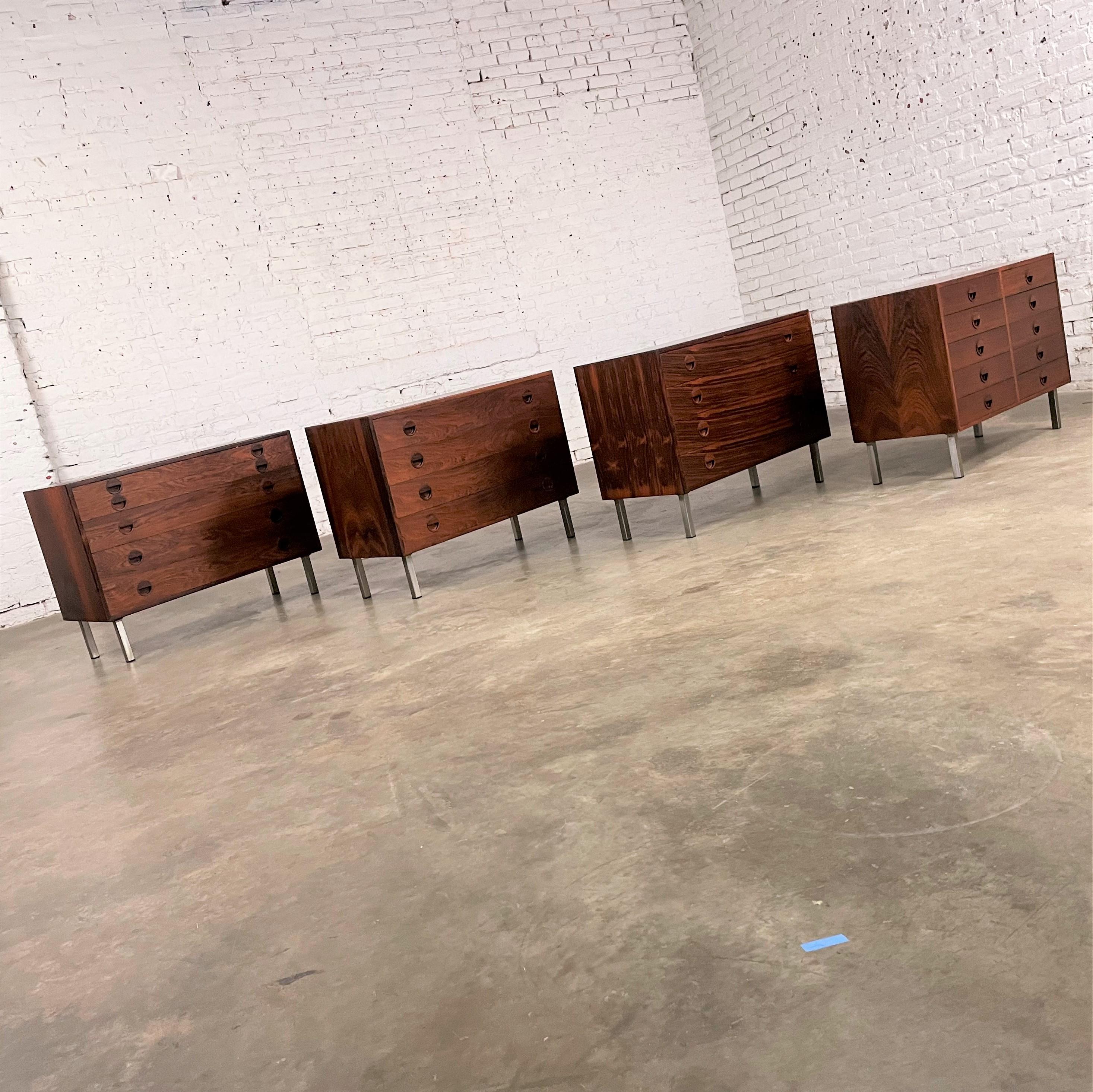 4 Scandinavian Modern Rosewood Cabinets by Rud Thygesen & Johnny Sorensen for HG For Sale 1