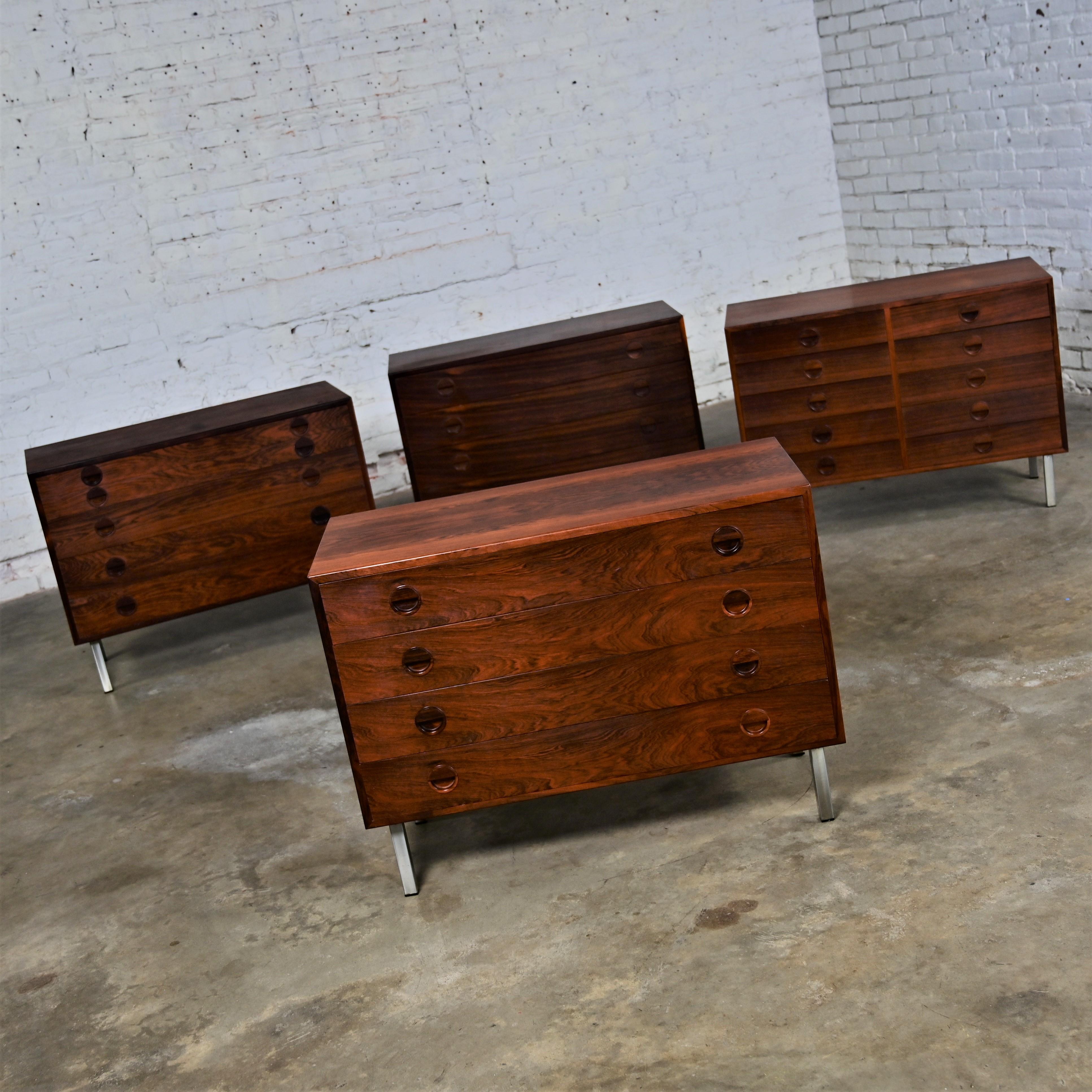4 Scandinavian Modern Rosewood Cabinets by Rud Thygesen & Johnny Sorensen for HG For Sale 2