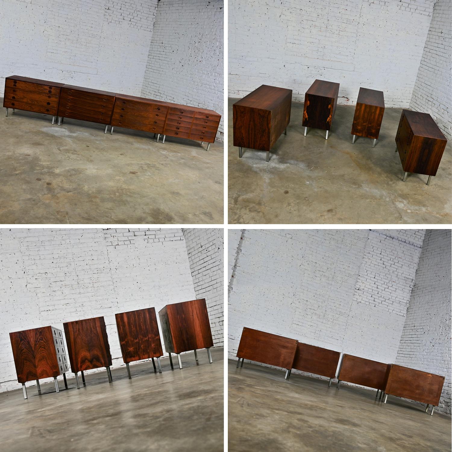 4 Scandinavian Modern Rosewood Cabinets by Rud Thygesen & Johnny Sorensen for HG For Sale 3