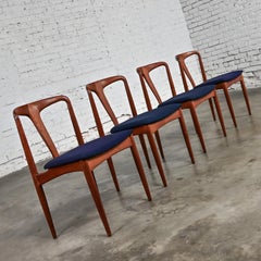 4 Scandinavian Modern Teak Juliane Dining Chairs Attributed to Johannes Andersen