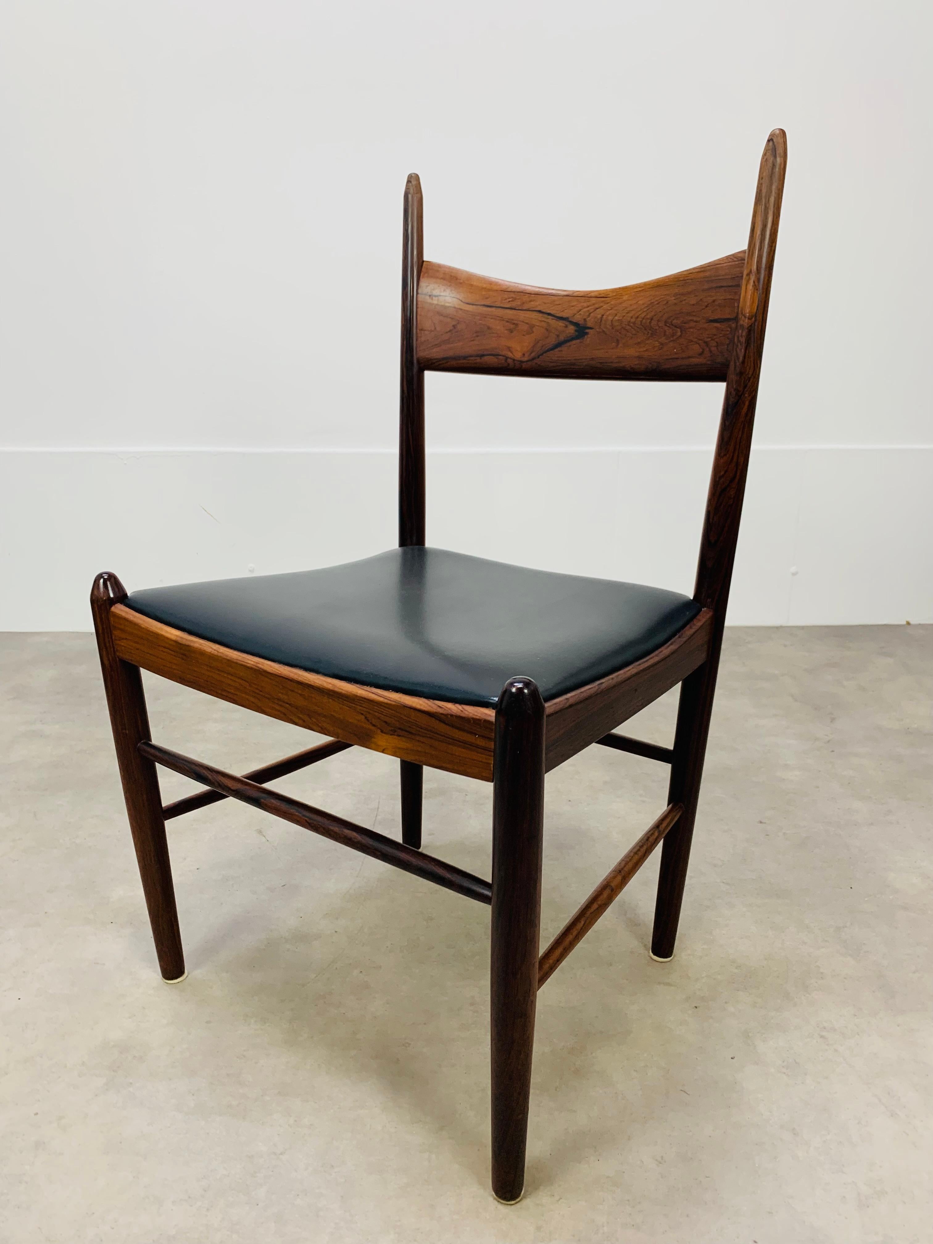 Mid-20th Century 4 Scandinavian Rosewood Chairs by Vestervig Eriksen for Tomborg, 1960 For Sale