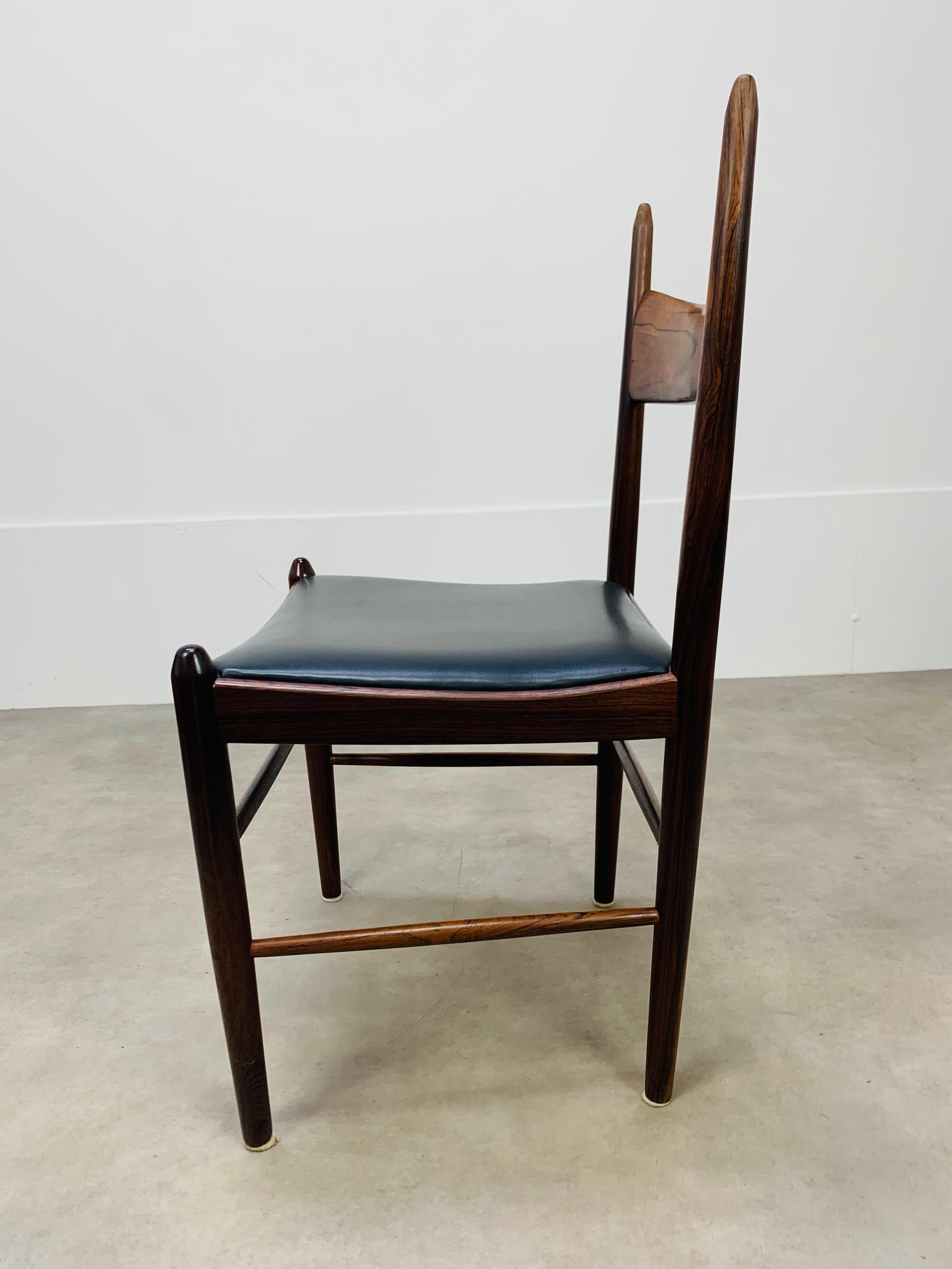 Palisander 4 Scandinavian Rosewood Chairs by Vestervig Eriksen for Tomborg, 1960 For Sale