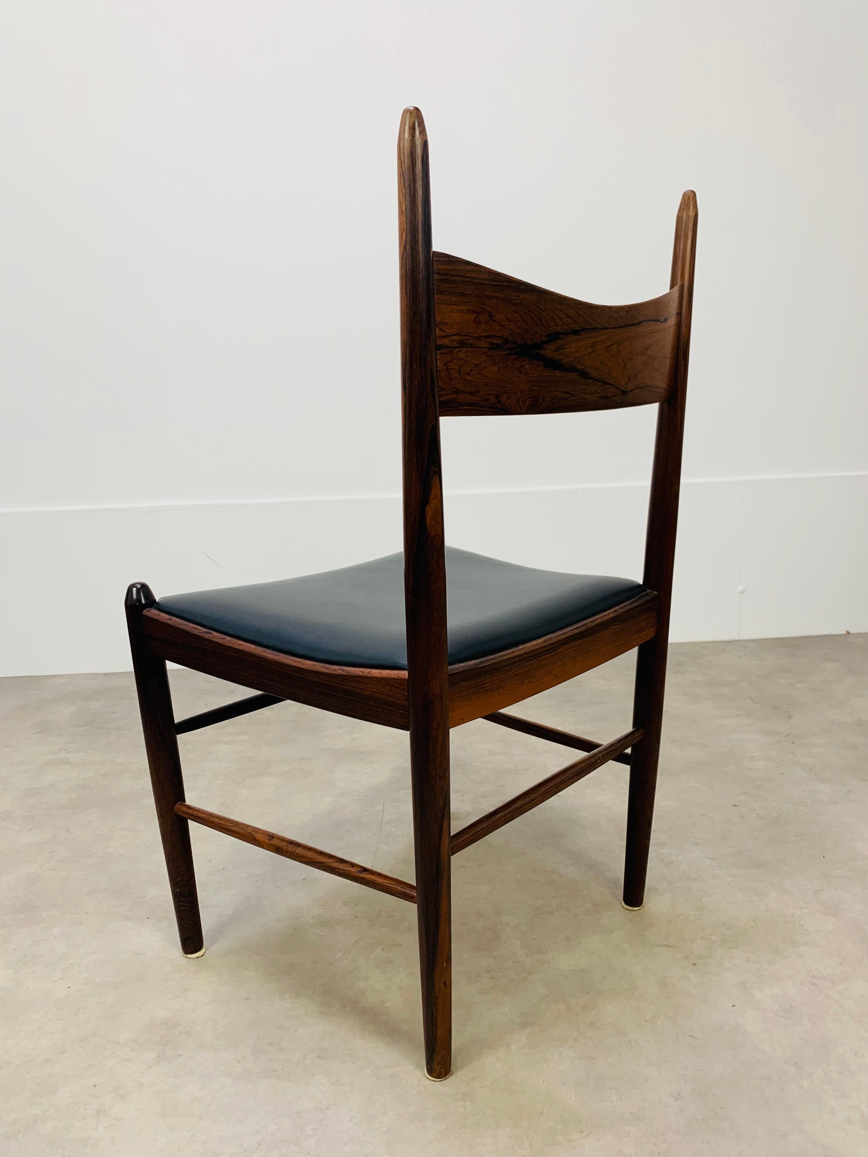 4 Scandinavian Rosewood Chairs by Vestervig Eriksen for Tomborg, 1960 For Sale 1