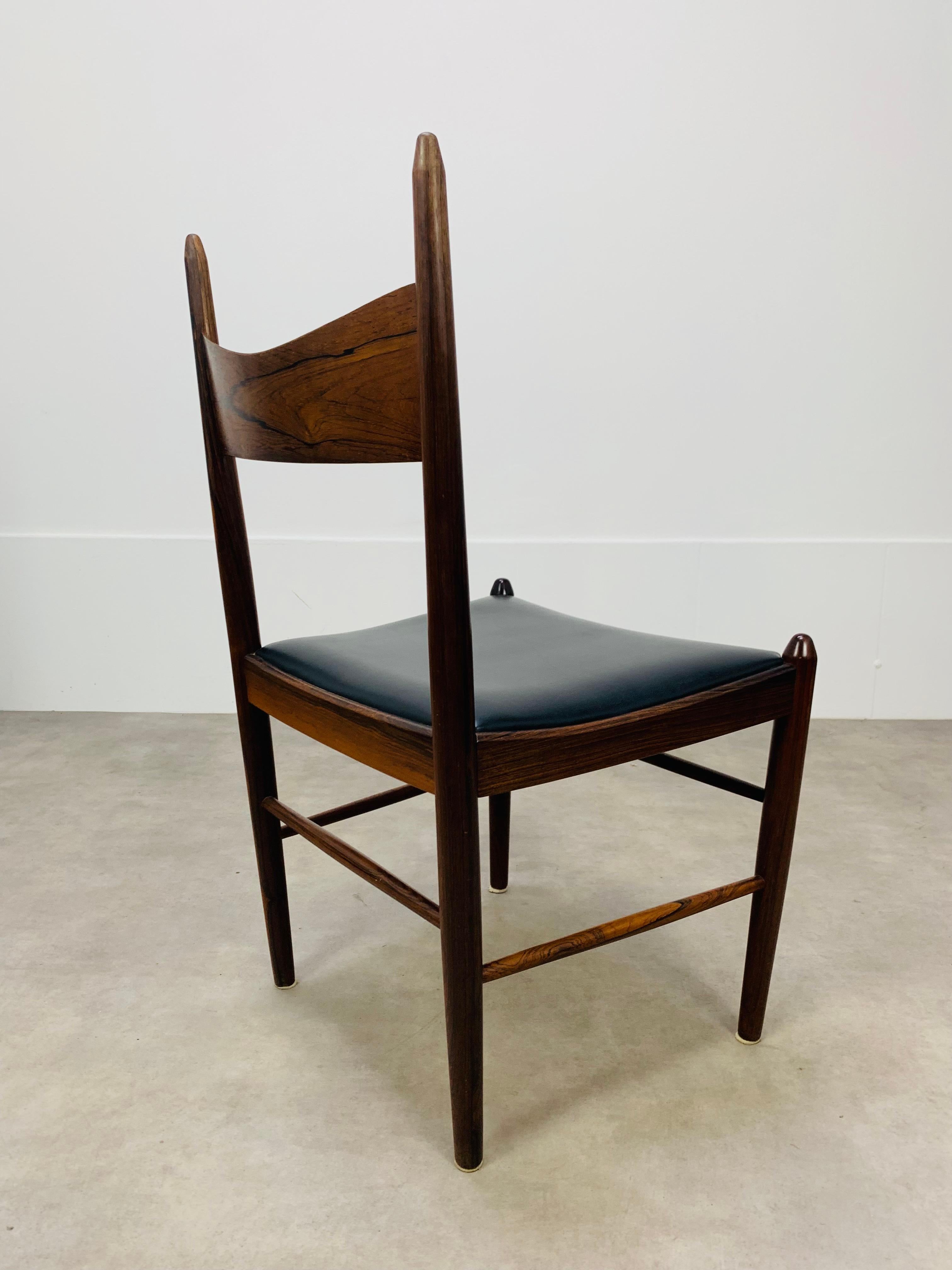 4 Scandinavian Rosewood Chairs by Vestervig Eriksen for Tomborg, 1960 For Sale 2