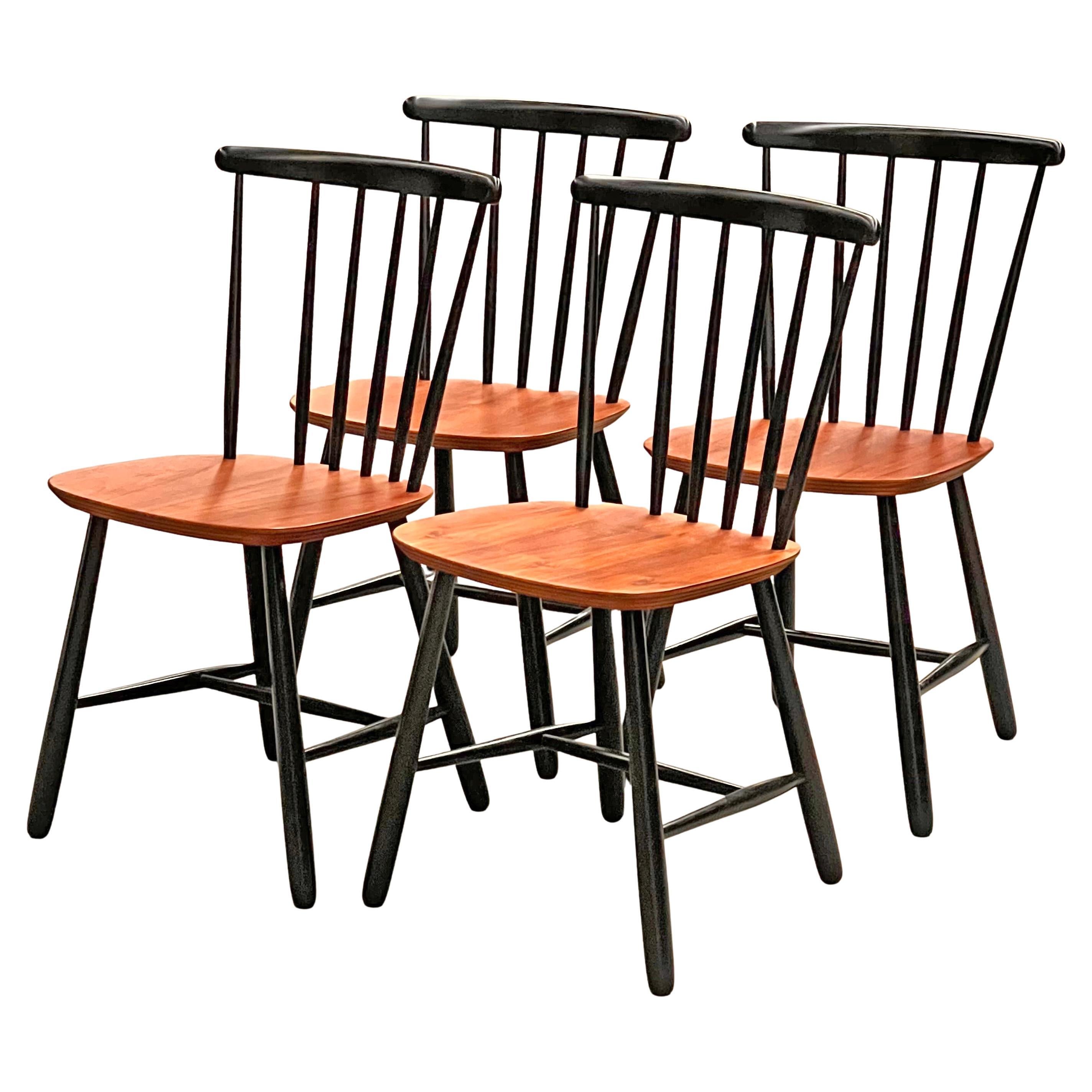 4 scandinavian vintage chairs Denmark in the 1960s ilmari Tapiovaara style