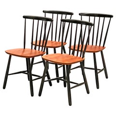 4 scandinavian vintage chairs Denmark in the 1960s ilmari Tapiovaara style