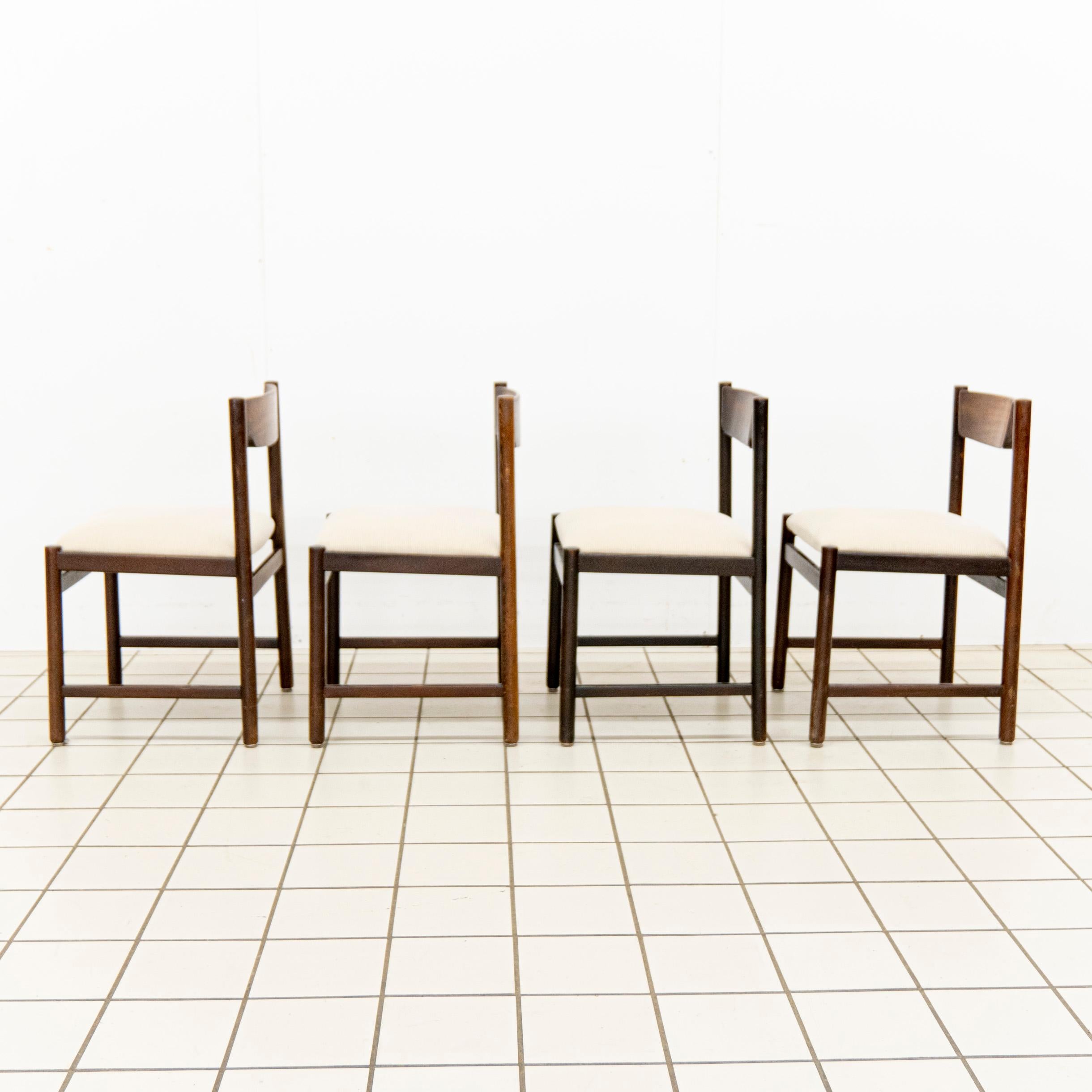 (4) Scandinavian Wengé Dining Room Chairs In Good Condition For Sale In AMSTELVEEN, NL
