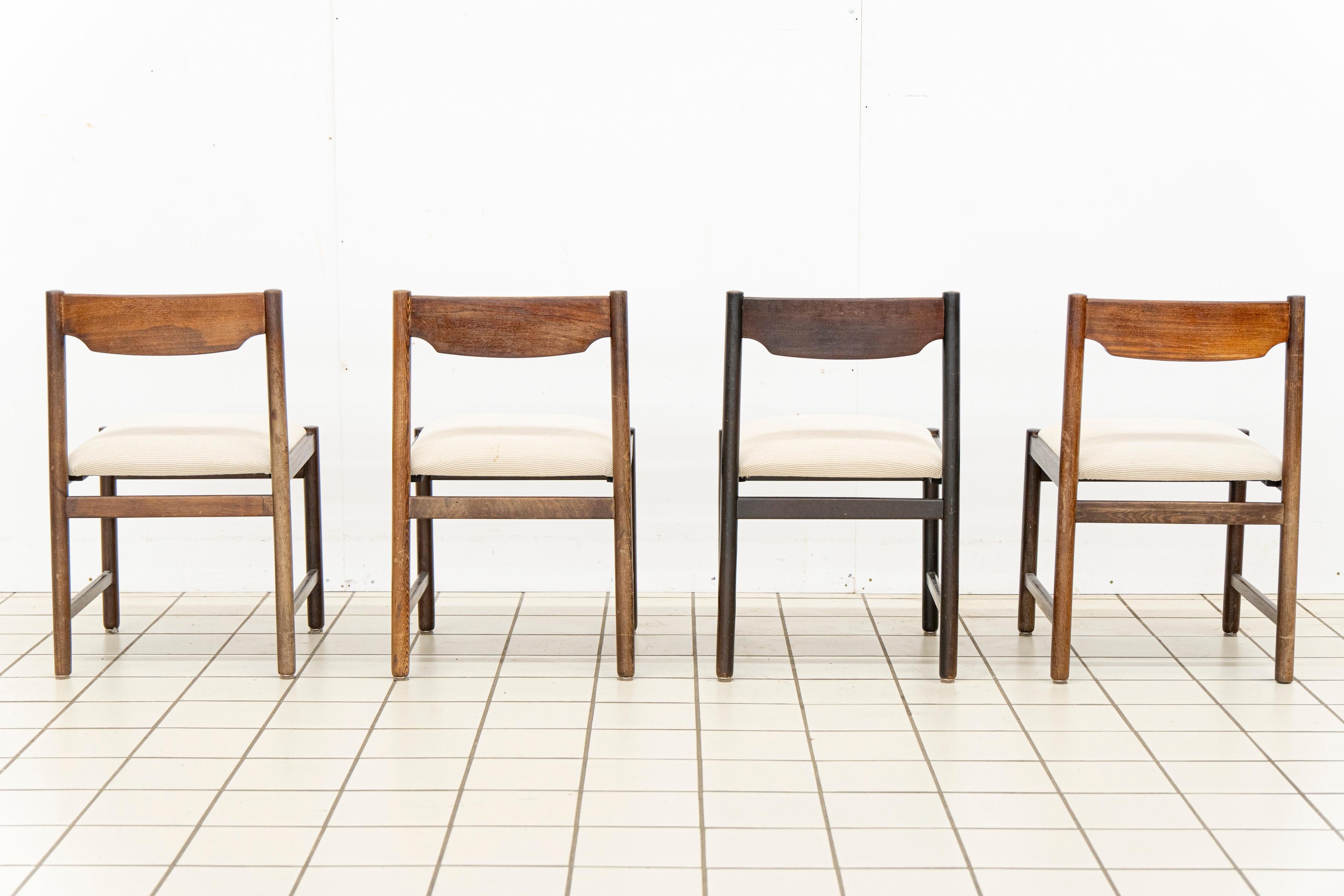 19th Century (4) Scandinavian Wengé Dining Room Chairs For Sale