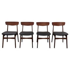 4 Schoening Elegaard Dining Chairs, 022308 Vintage Danish Midcentury