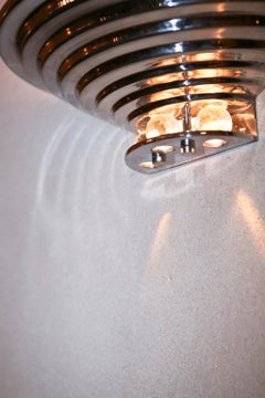 4 Sconces in Chrome and Glass, Style: Art Deco, 1930, Stamped Made in France