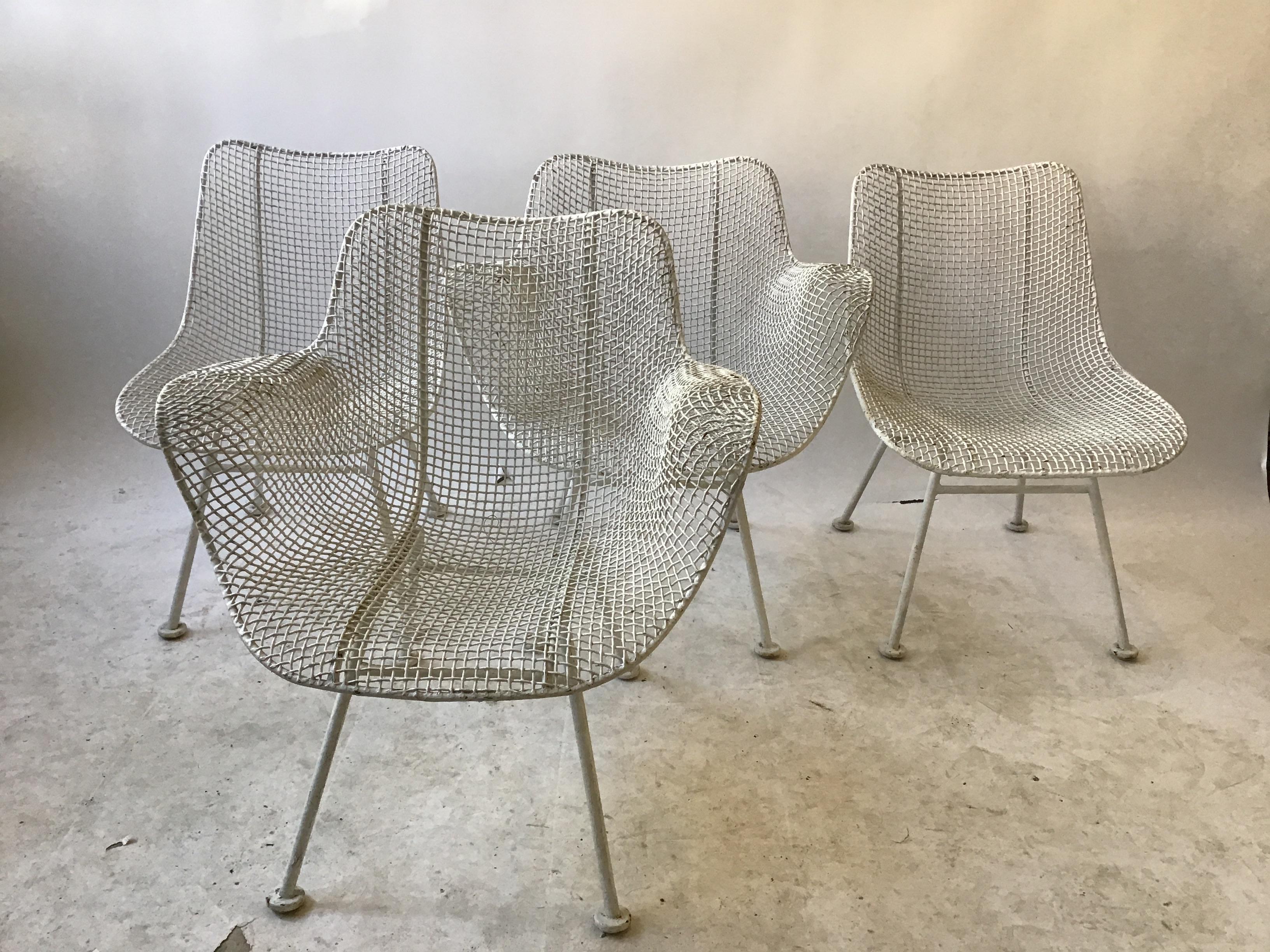 4 sculptura chairs by Woodard, 2 arm, 2 side.