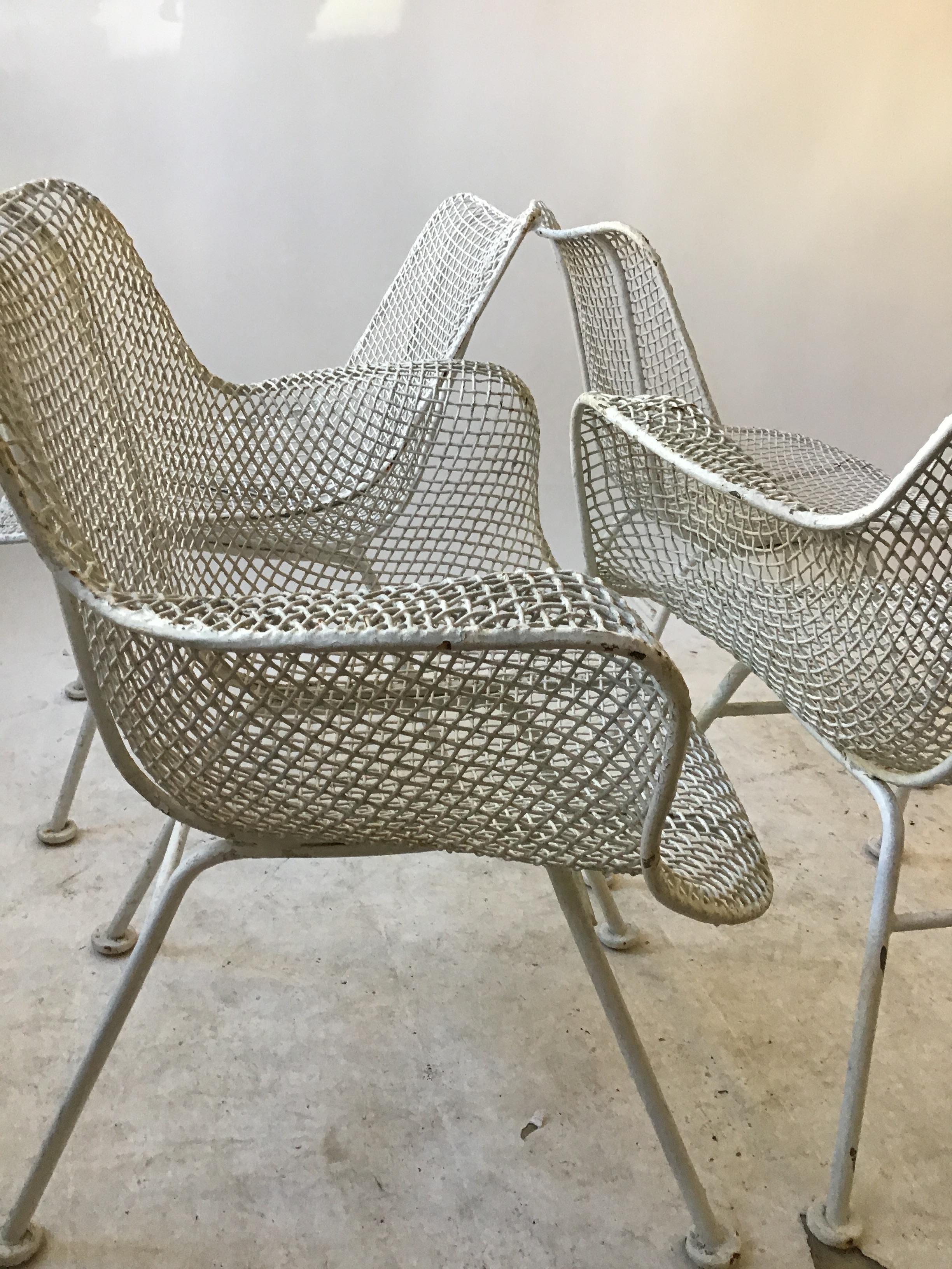 Iron 4 Sculptura Chairs by Woodard