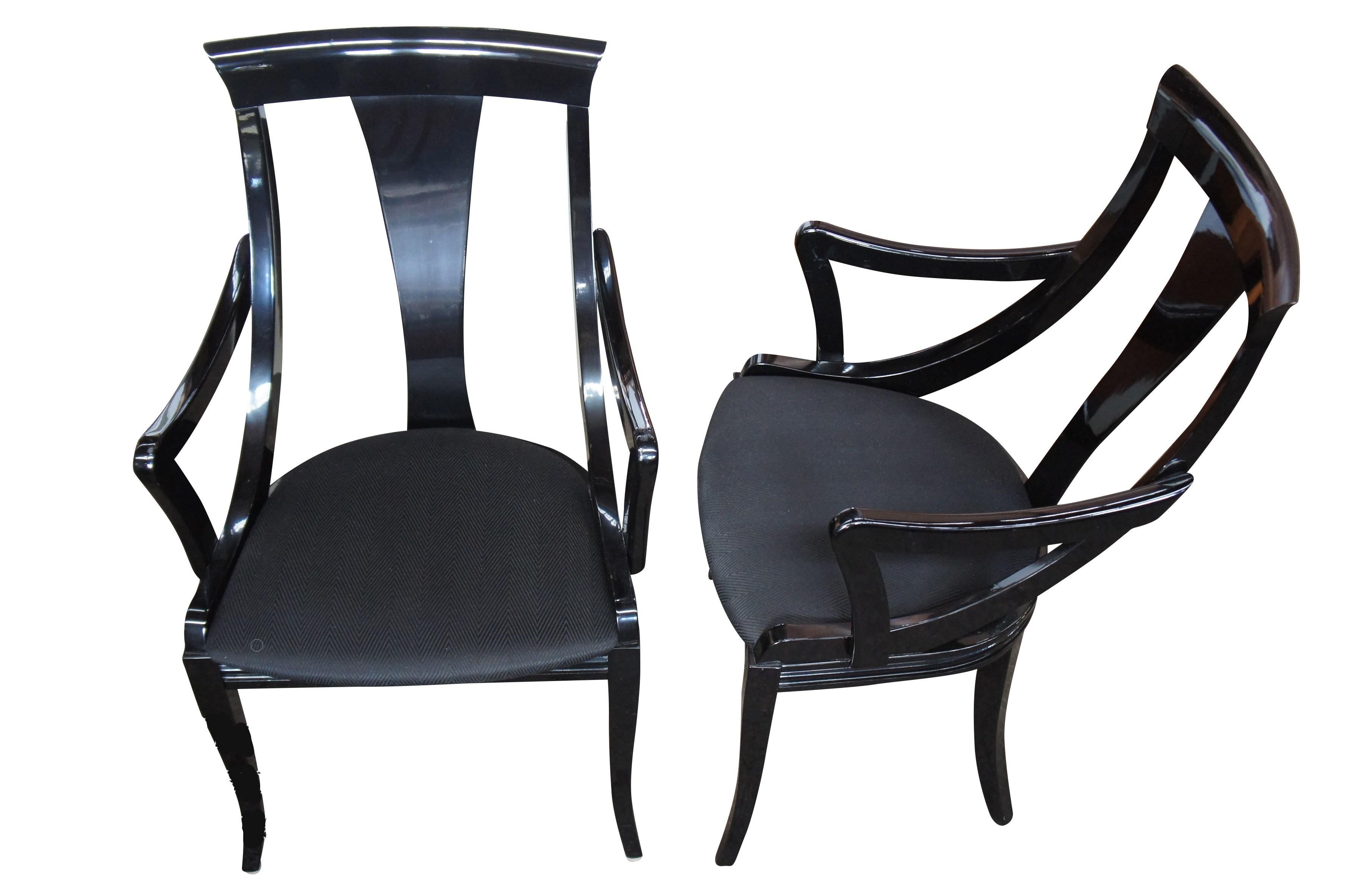 4 Sculptural Black Lacquer Dining Chairs by Pietro Costantini Italy Ello MCM Vtg

Up for consideration is a gorgeous set of 4 sculptural chairs by Pietro Costantini. Finished in a glossy black lacquer. These chairs were distributed by Ello