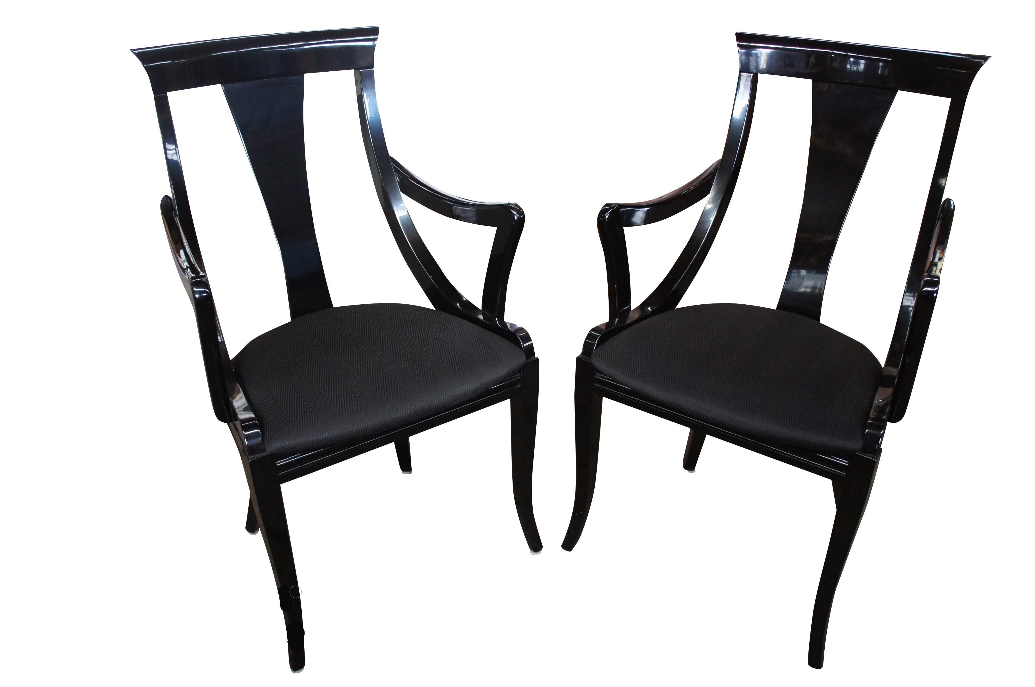 Mid-Century Modern 4 Sculptural Black Lacquer Dining Chairs by Pietro Costantini Italy Ello MCM Vtg