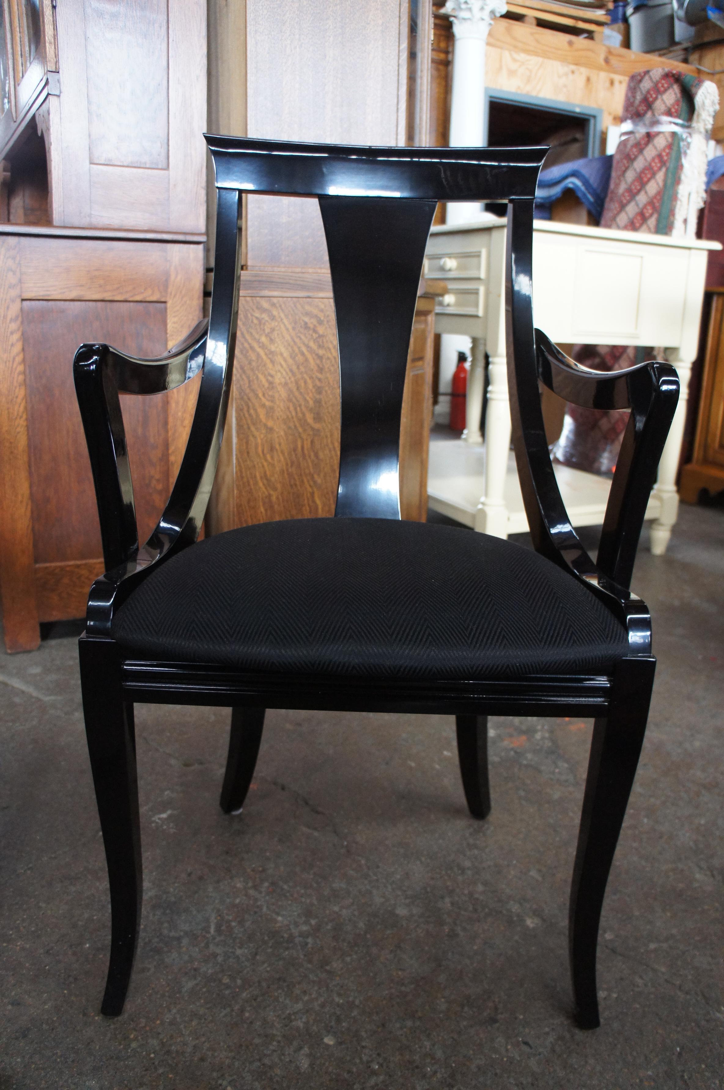 4 Sculptural Black Lacquer Dining Chairs by Pietro Costantini Italy Ello MCM Vtg In Good Condition In Dayton, OH