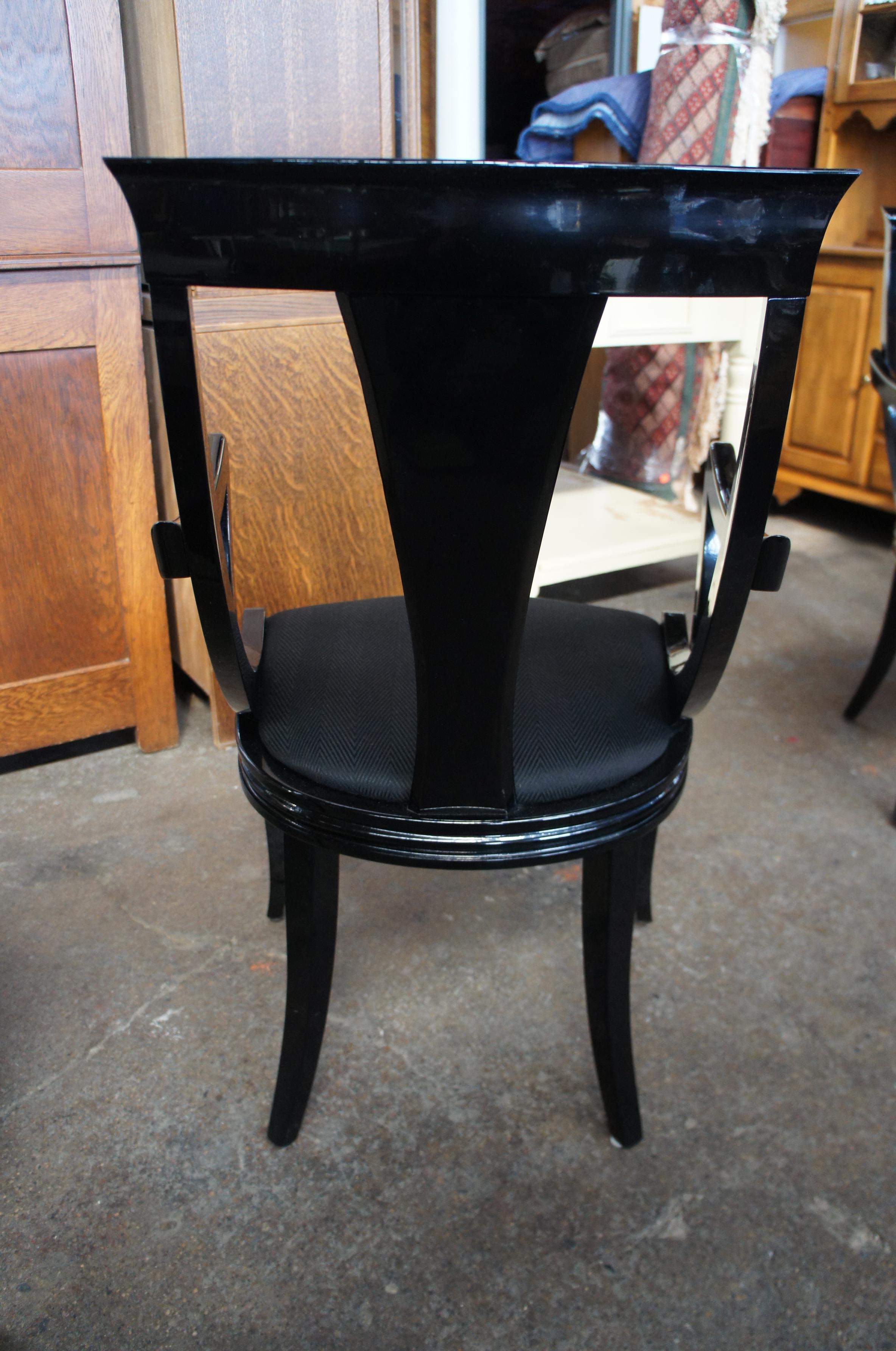 Late 20th Century 4 Sculptural Black Lacquer Dining Chairs by Pietro Costantini Italy Ello MCM Vtg