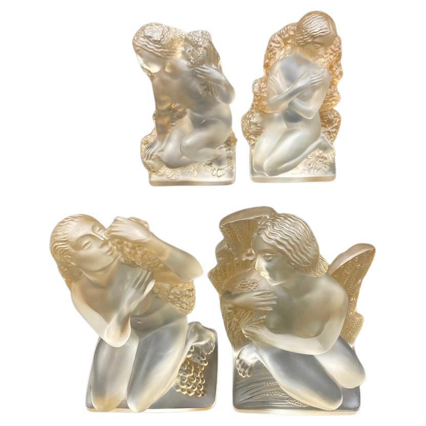 Statuettes en verre 4 Seasons de R.Lalique en vente