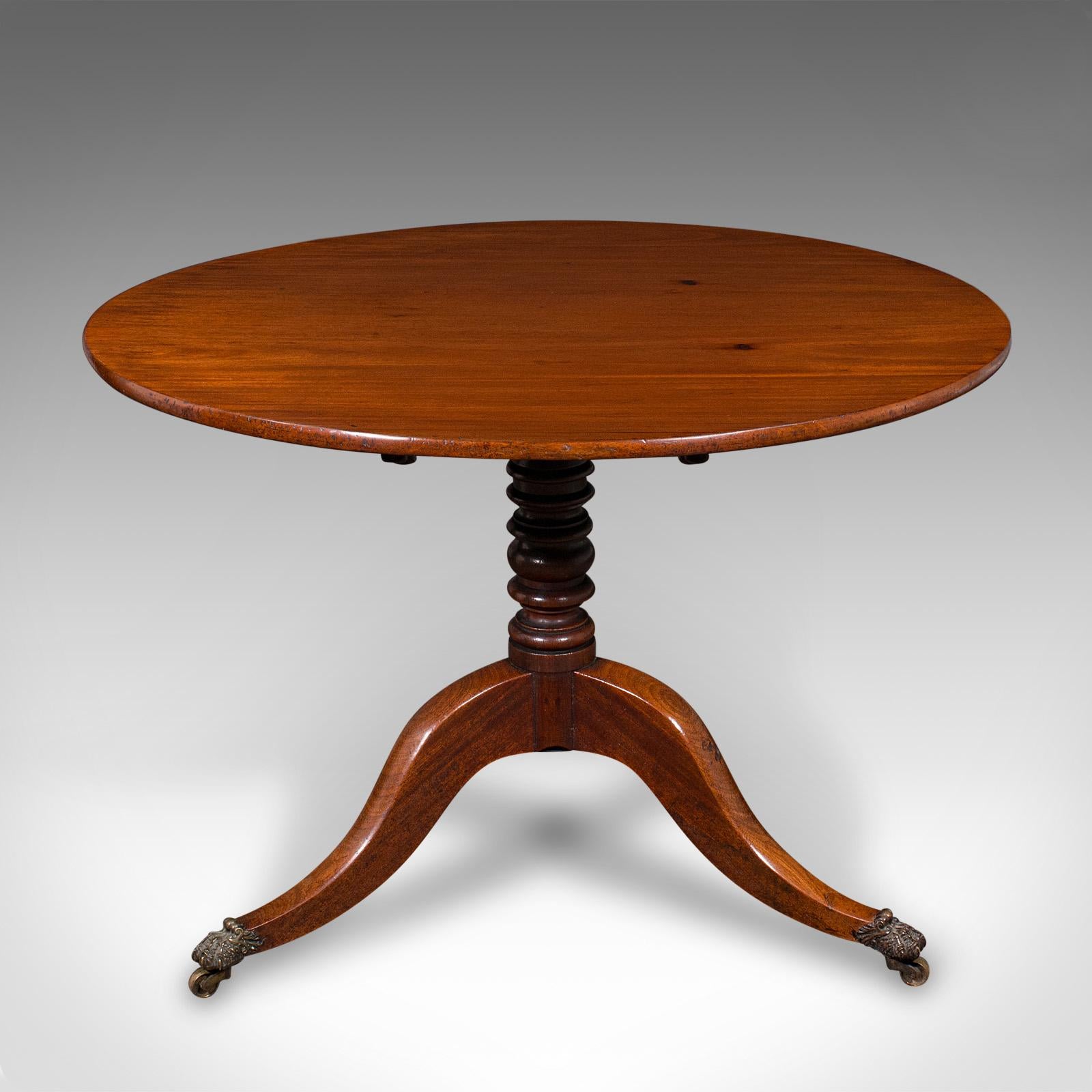 Britannique Table de service ancienne à 4 places, anglaise, plateau basculant, appoint, petit déjeuner, Regency en vente