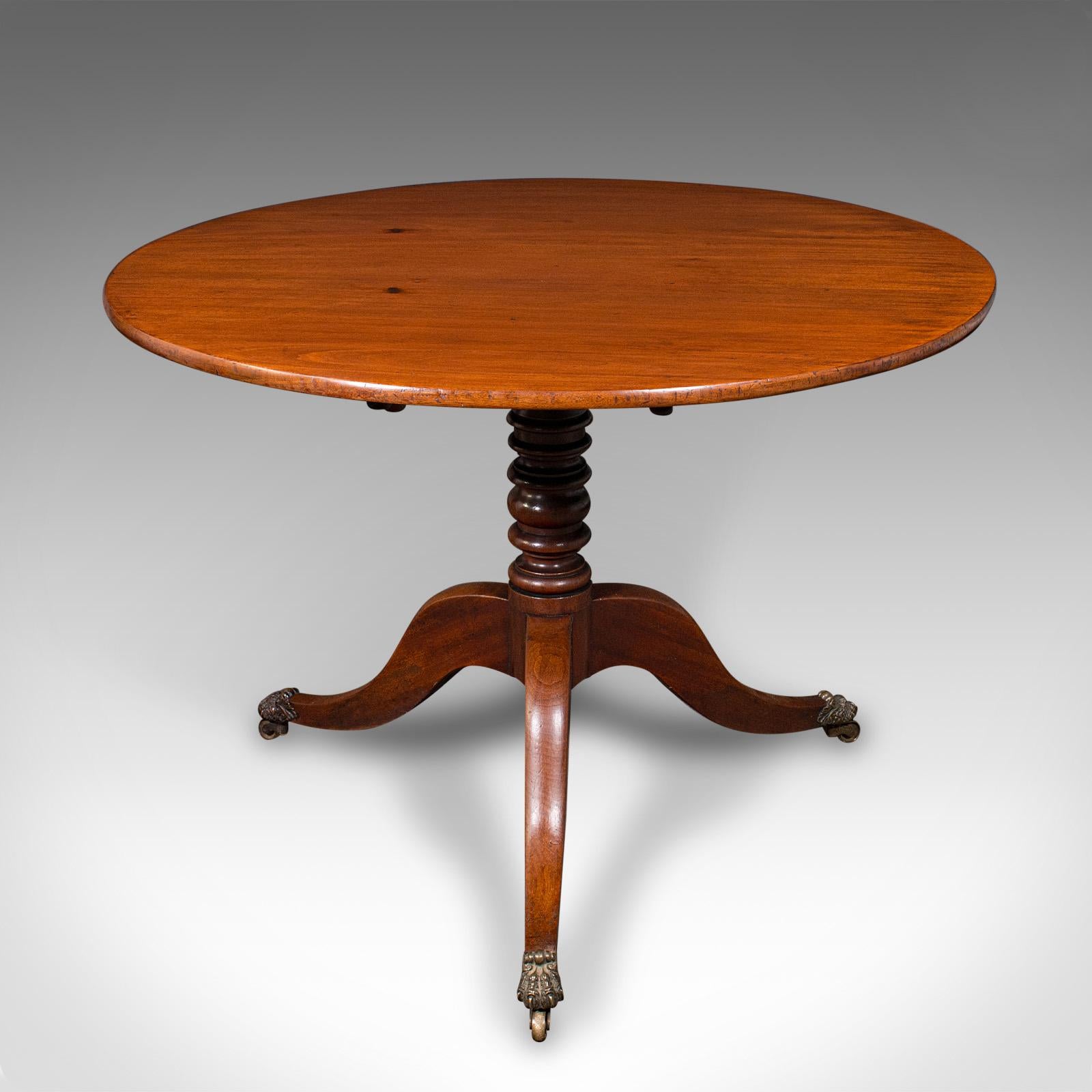 Début du XIXe siècle Table de service ancienne à 4 places, anglaise, plateau basculant, appoint, petit déjeuner, Regency en vente