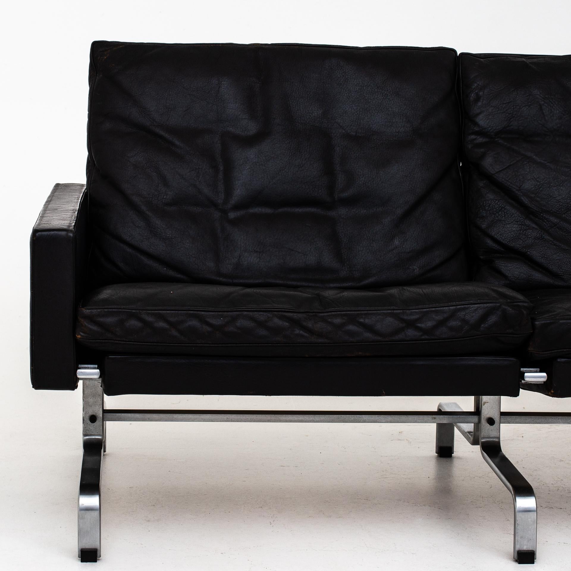 Patinated 4-Seat Sofa by Poul Kjærholm
